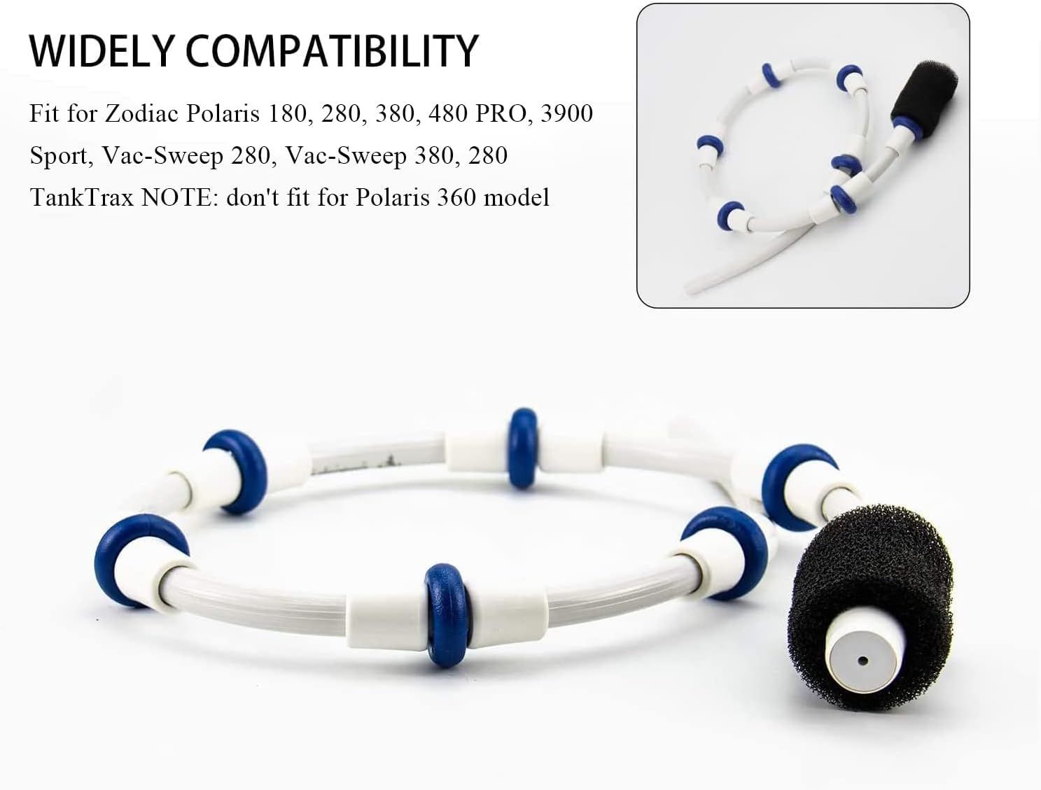 Automatic Pool Cleaner Sweep Hose Complete B5 B-5 Replacement or Zodiac Polaris 280 380 480 180 Pool Cleaner - 2 Pack - Image 3