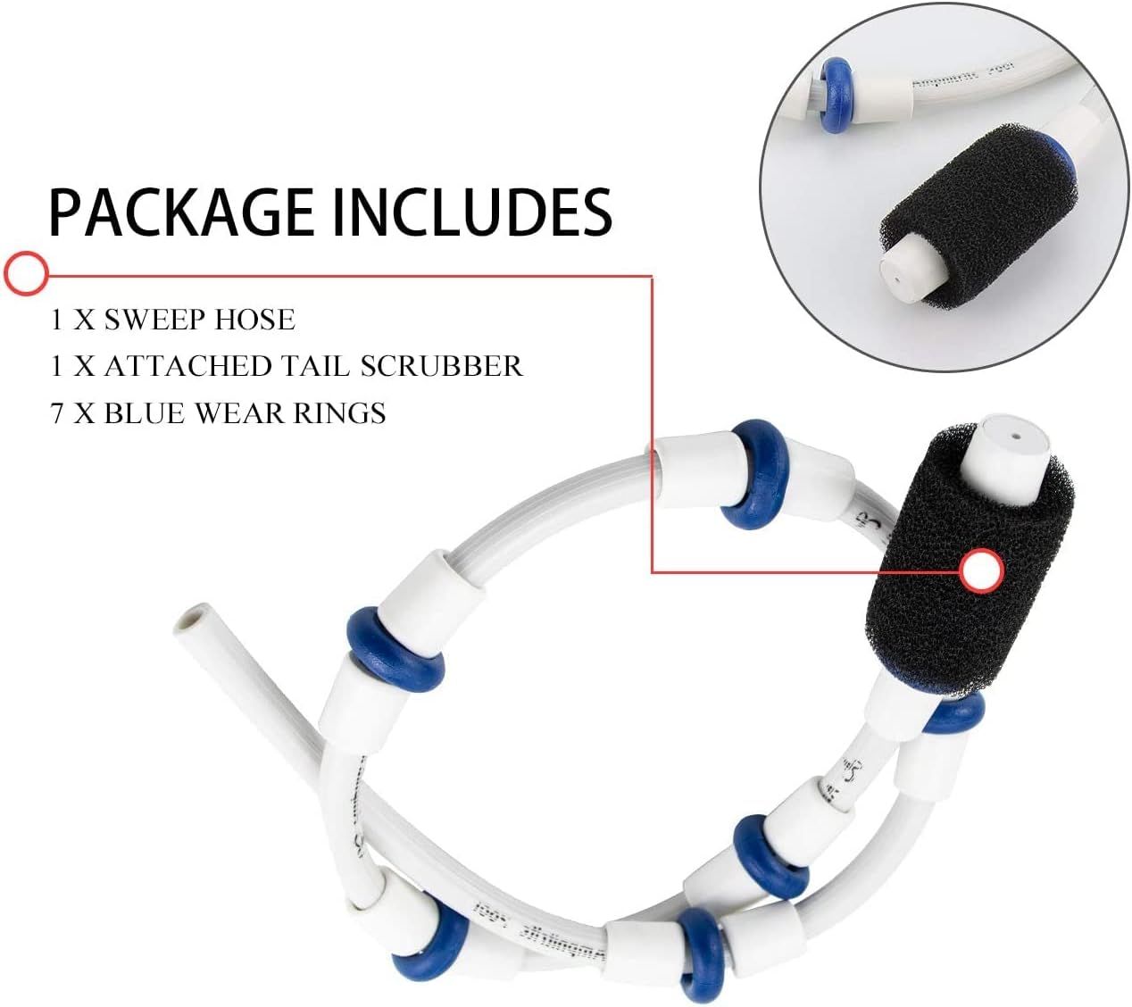 Automatic Pool Cleaner Sweep Hose Complete B5 B-5 Replacement or Zodiac Polaris 280 380 480 180 Pool Cleaner - 2 Pack - Image 4