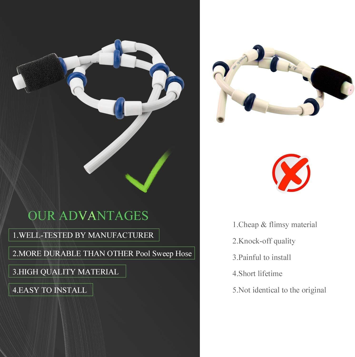 Automatic Pool Cleaner Sweep Hose Complete B5 B-5 Replacement or Zodiac Polaris 280 380 480 180 Pool Cleaner - 2 Pack - Image 5