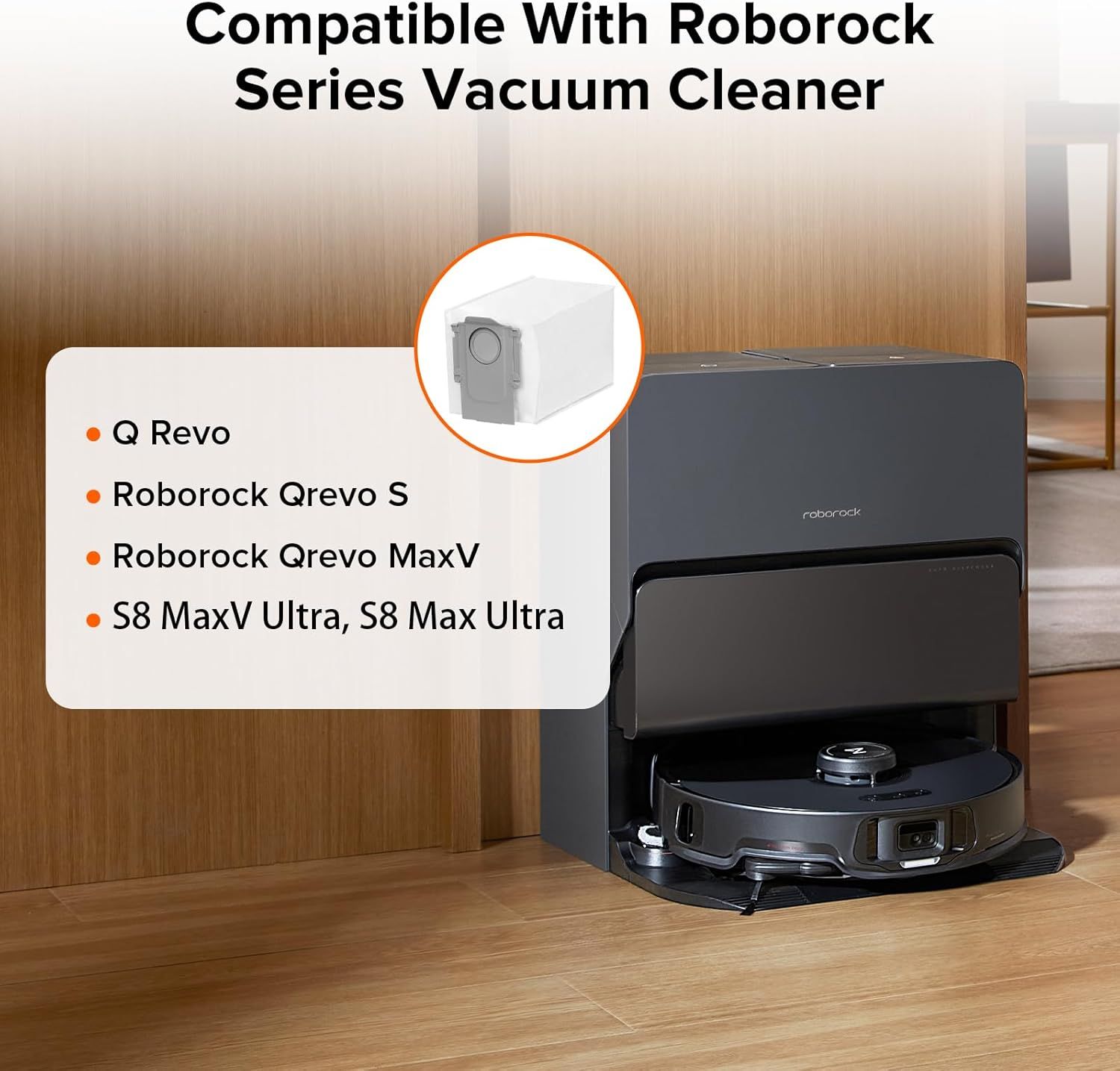 6 Packs Disposable Dust Bags or QV35A, Saros10series, Saros20, Saros 20 Sonic, QrevoCurv2low, QrevoCurv, QrevoEdgeS5A, QrevoSlim, S8MaxUltra, QrevoMaxV, QRevo series Robot Vacuum - Image 3