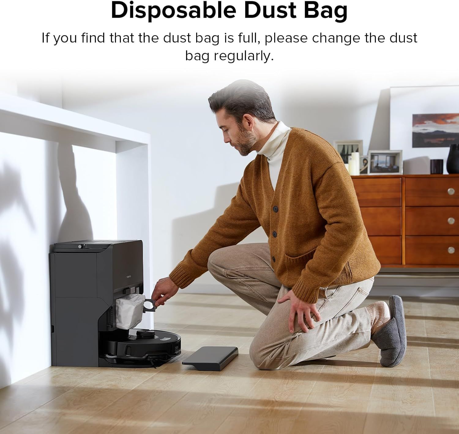 6 Packs Disposable Dust Bags or QV35A, Saros10series, Saros20, Saros 20 Sonic, QrevoCurv2low, QrevoCurv, QrevoEdgeS5A, QrevoSlim, S8MaxUltra, QrevoMaxV, QRevo series Robot Vacuum - Image 6