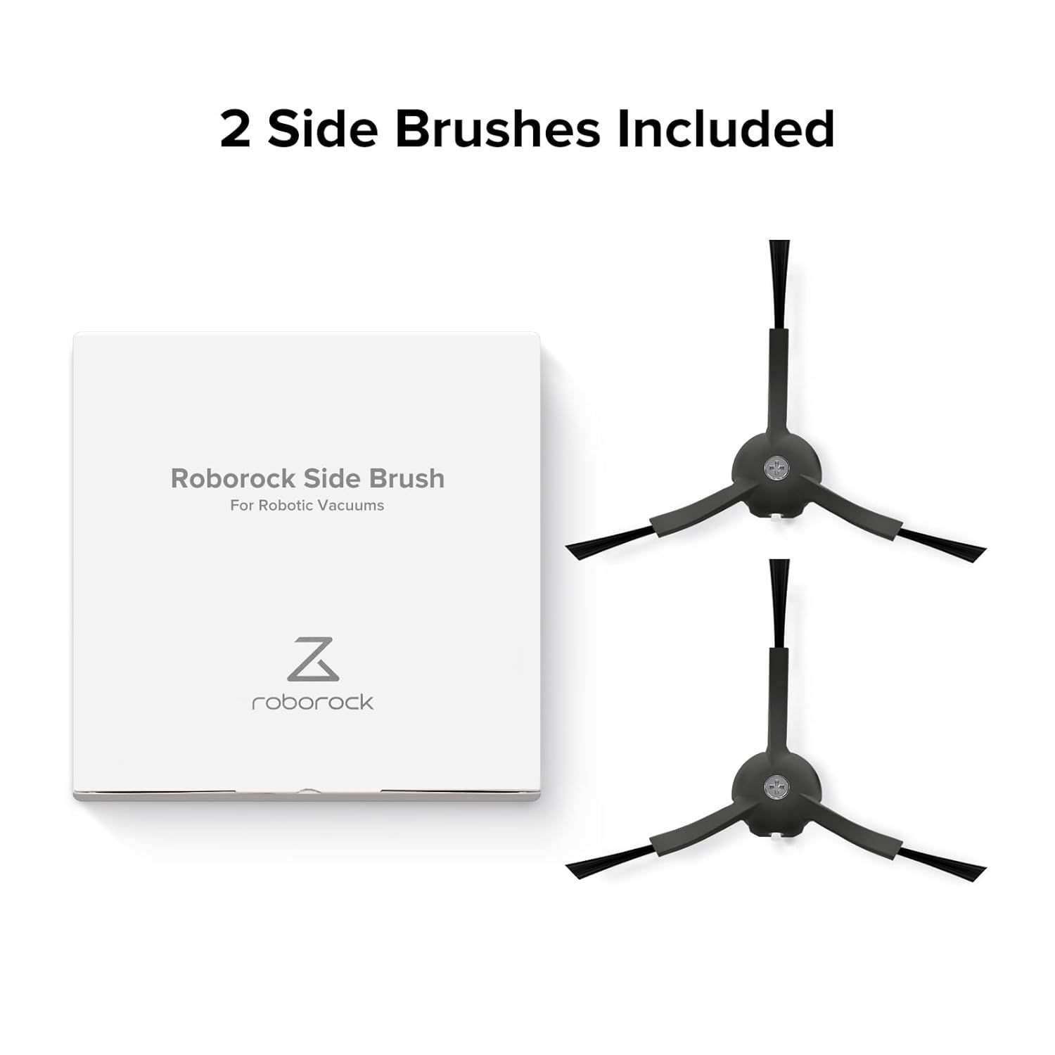 Side Brushes Replacement (2 Pieces) or S8 Pro Ultra, S7 Max Ultra, Qrevo,  Qrevo Slim, Series o S7 MaxV/S7/Q7Max/Q8 Max/S8/Q7/Q5/S6/S5/S4/E5/E4/E3/E2 Robot Vacuum Cleaner, Black - Image 2