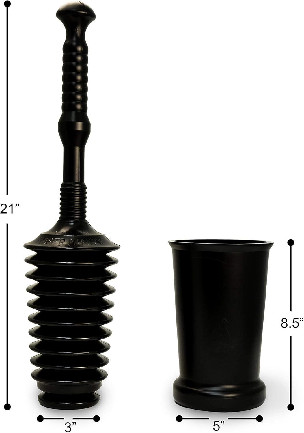Master Plunger MP500-3TB Heavy Duty Bathroom Toilet Plunger Kit with Tall Bucket. Equipped with Air Release Valve, Black - Image 4