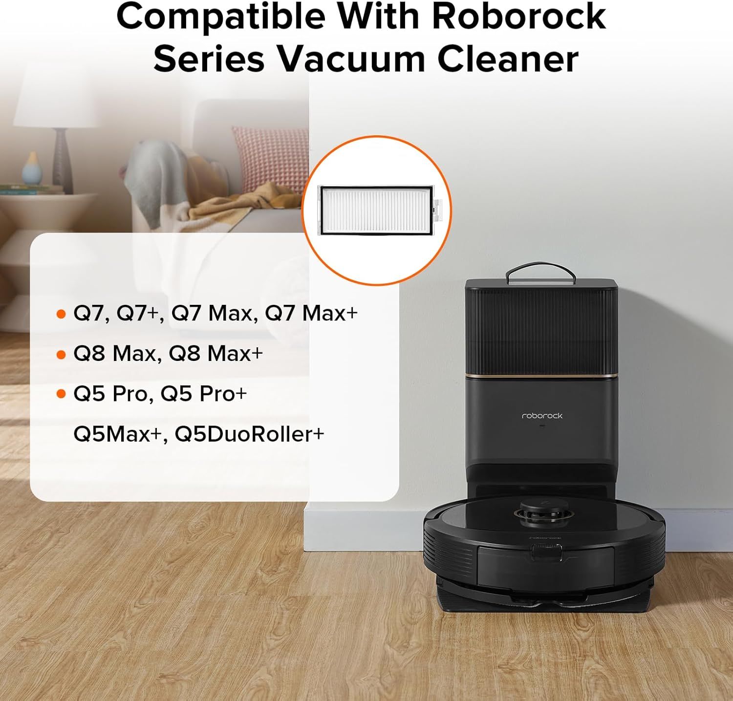 Washable ilter or  Q7 Max, Q7 Max+, Q8 Max, Q8 Max+, Q5 Pro, Q5 Pro+, Q5 Max+, Q5 DuoRoller+ Robot Vacuum Cleaners (2Pcs), Replacement Washable ilter or Robotic Vacuum - Image 3