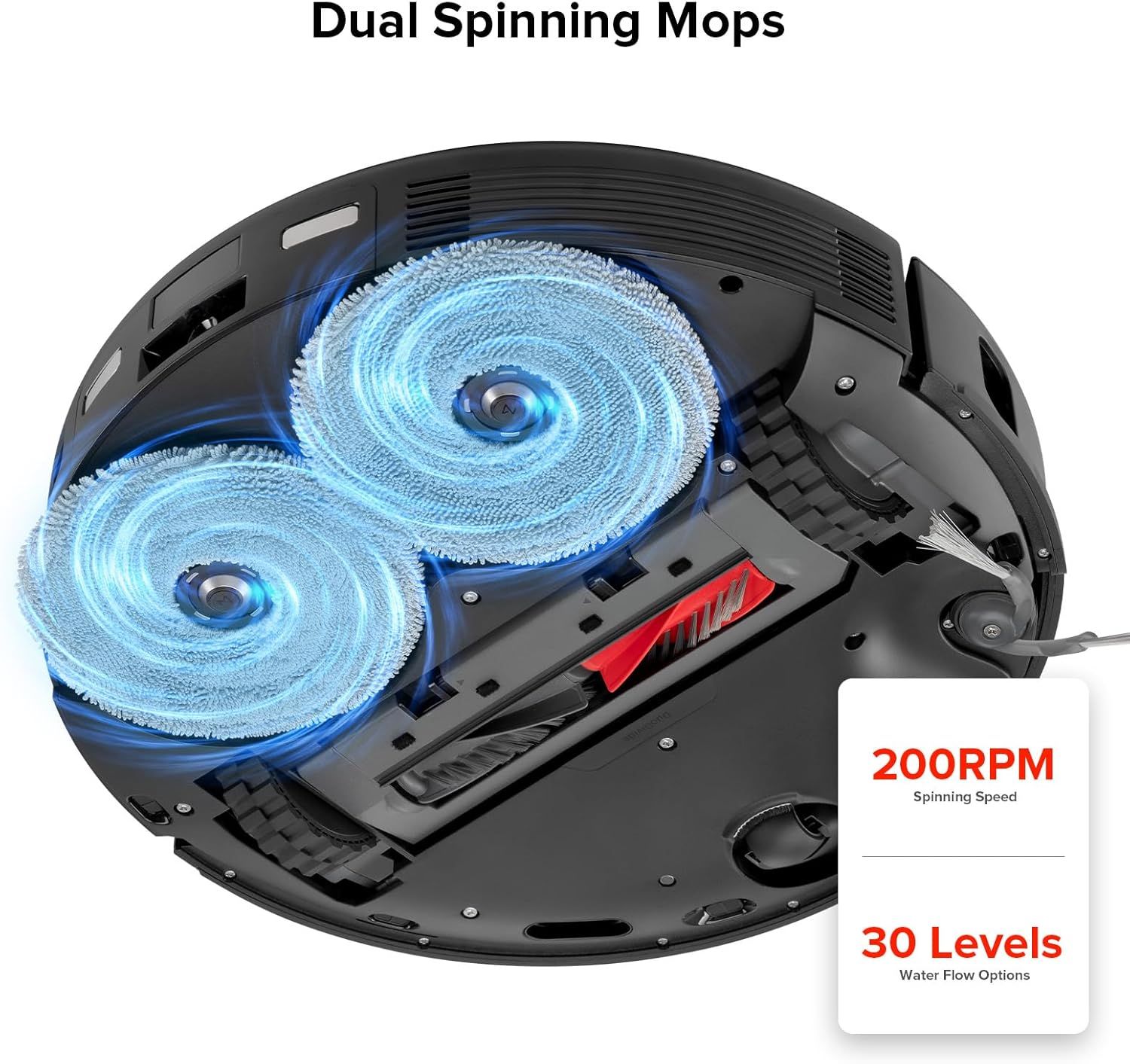 Rotating Mop Cloth or Saros 10R & Saros Z70 Robot Vacuum Cleaner, 4PCS High-Absorbency Microiber, 200 RPM Spinning Speed, 30 Water low Levels - Image 5