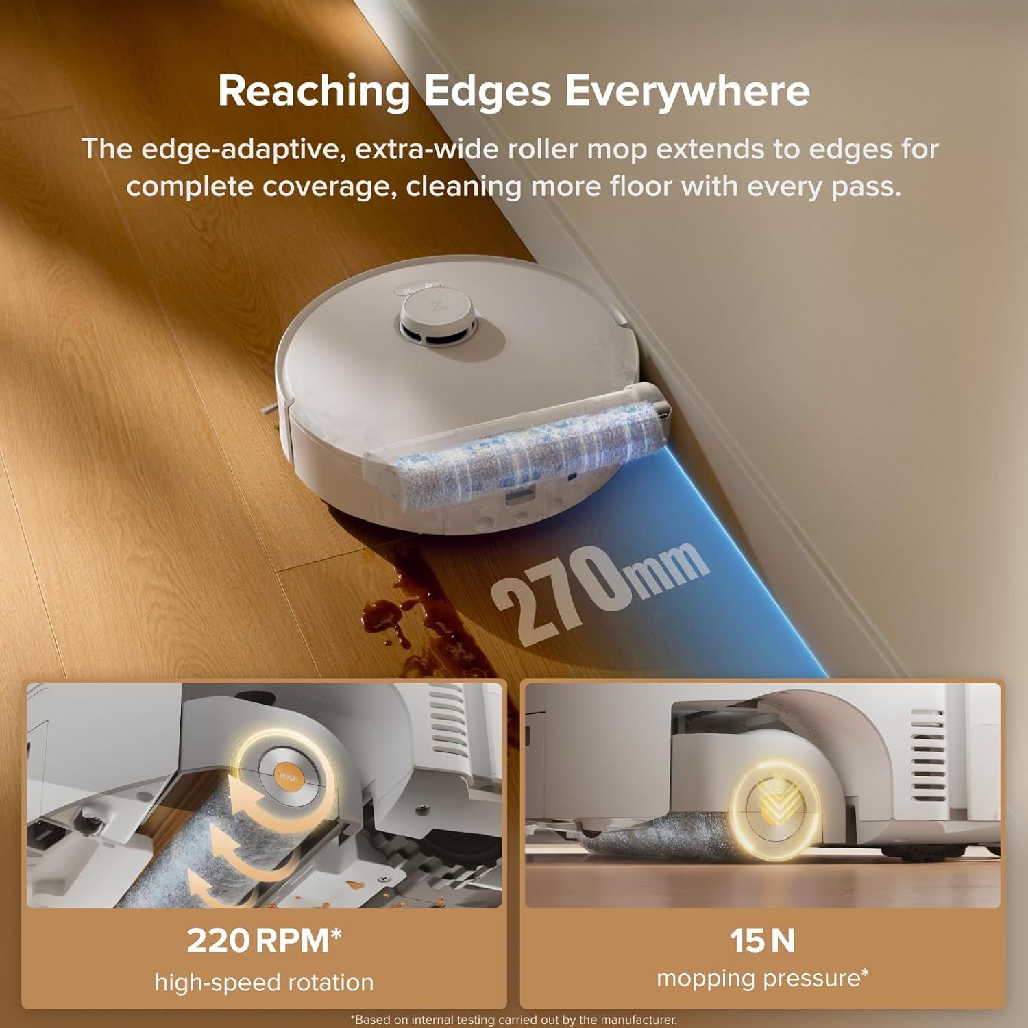 1 Pack Roller Mop or Qrevo Curv 2 low Robot Vacuum Cleaner, Roller Mop Replacement Accessories - Image 3