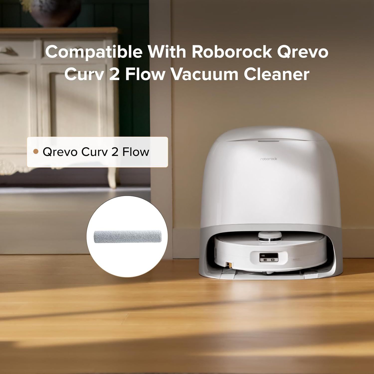 1 Pack Roller Mop or Qrevo Curv 2 low Robot Vacuum Cleaner, Roller Mop Replacement Accessories - Image 4