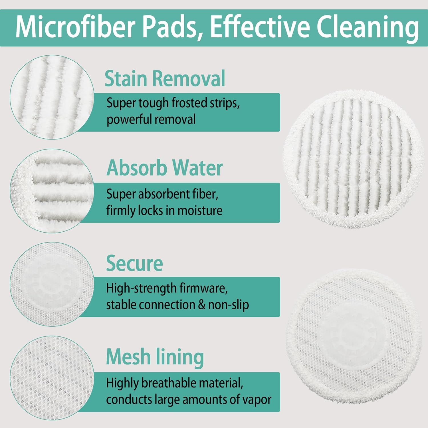 12 Pack S8201 Replacement Steam Mop Pads or Shark S7001 S8001 S7201 S7000AMZ S7000 S7005 S7020 S7001C S7000C Steam Mop, Steam & Scrub All-in-One Scrubbing Mop Pads, or Model XKITP7000 - Image 3