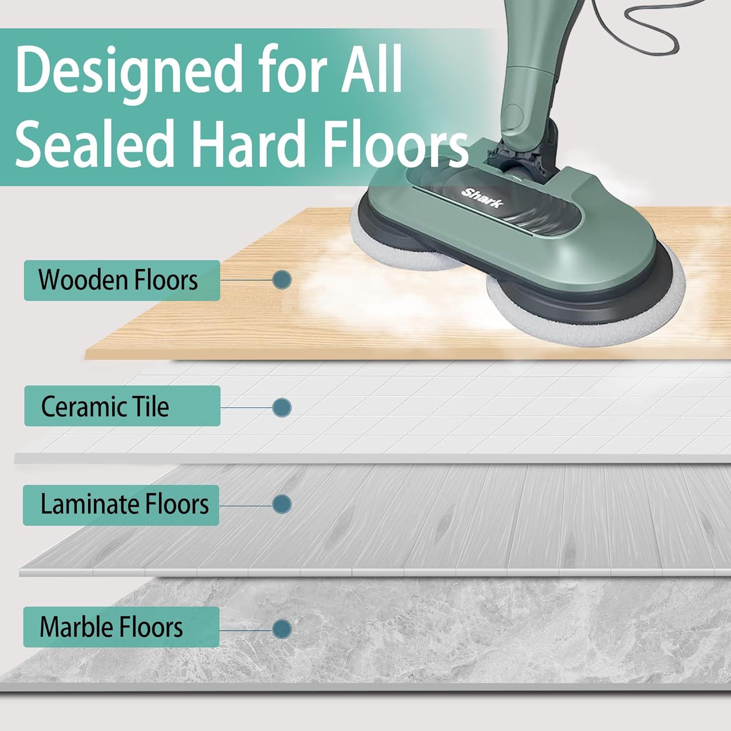 12 Pack S8201 Replacement Steam Mop Pads or Shark S7001 S8001 S7201 S7000AMZ S7000 S7005 S7020 S7001C S7000C Steam Mop, Steam & Scrub All-in-One Scrubbing Mop Pads, or Model XKITP7000 - Image 4