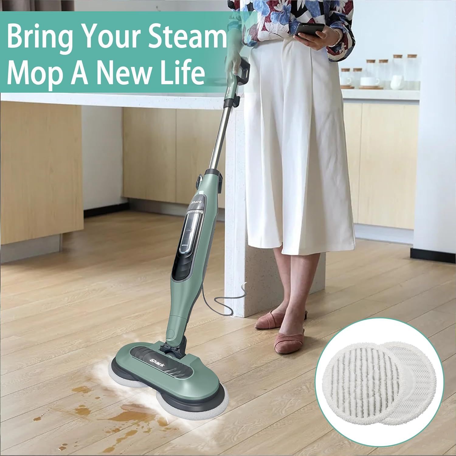12 Pack S8201 Replacement Steam Mop Pads or Shark S7001 S8001 S7201 S7000AMZ S7000 S7005 S7020 S7001C S7000C Steam Mop, Steam & Scrub All-in-One Scrubbing Mop Pads, or Model XKITP7000 - Image 7