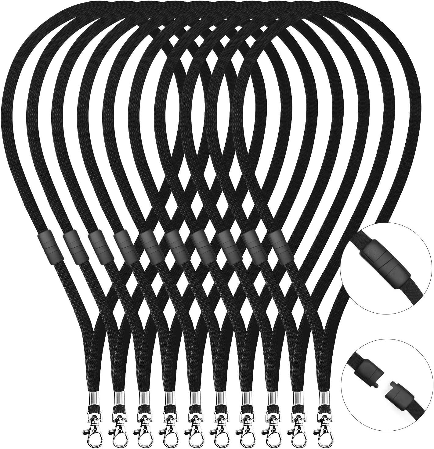 Breakaway Neck Lanyards Key Chain - Black Badge Lanyards or ID Badge Holders, Comortable Neck Straps - Image 1