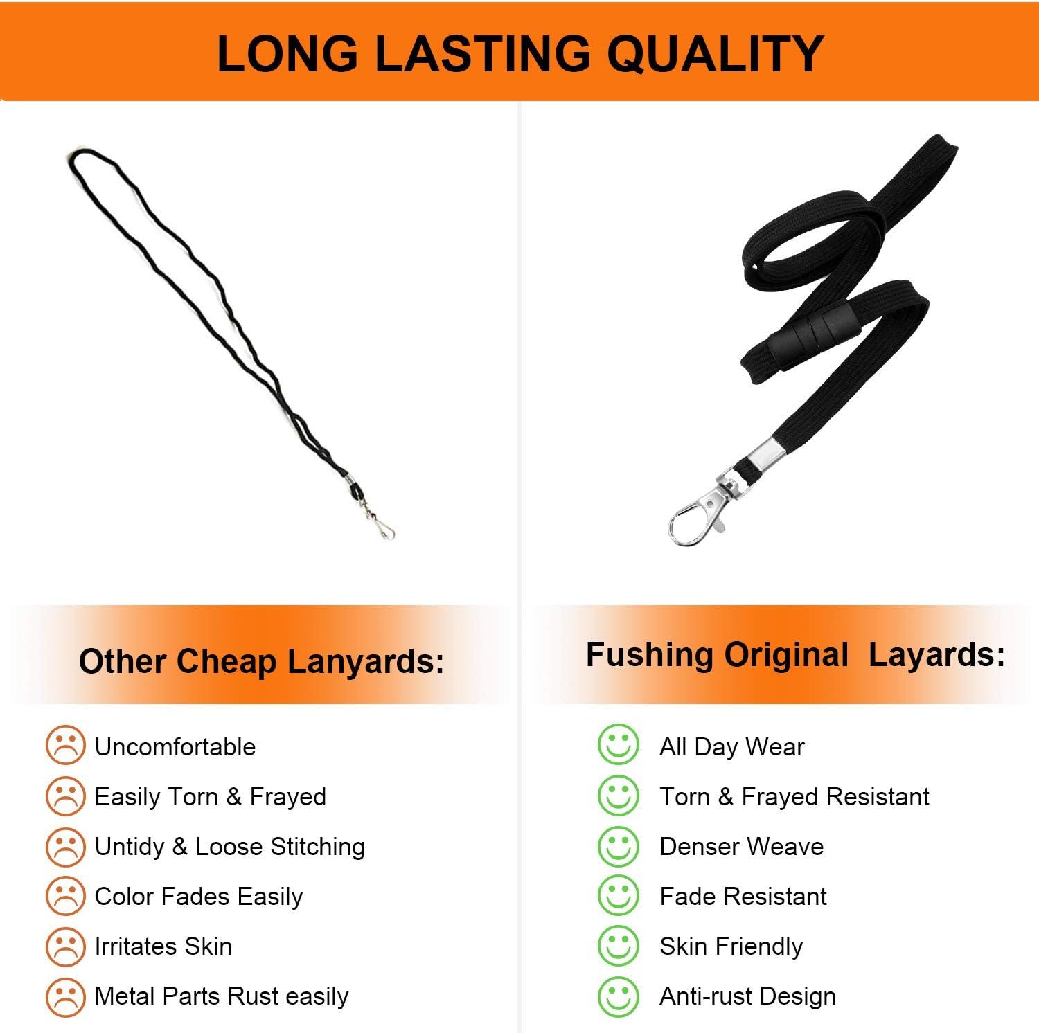 Breakaway Neck Lanyards Key Chain - Black Badge Lanyards or ID Badge Holders, Comortable Neck Straps - Image 4