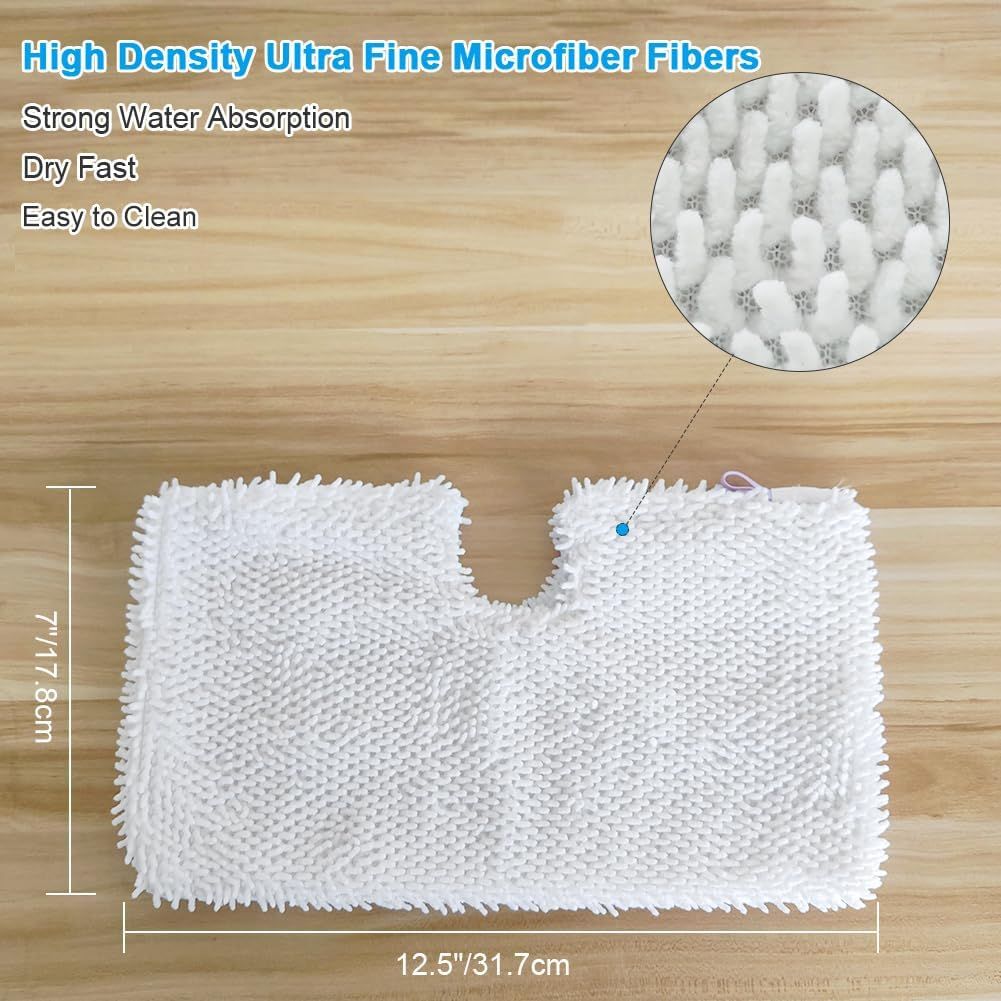 3Pcs Steam Mop Pads, Washable Microiber Cleaning Steamer Replacement Pads or Shark Steam Mop S3501 S3601 S2902 S3901 S3550 S3601D S3801 S3801CO SE450 S2901 - Image 2