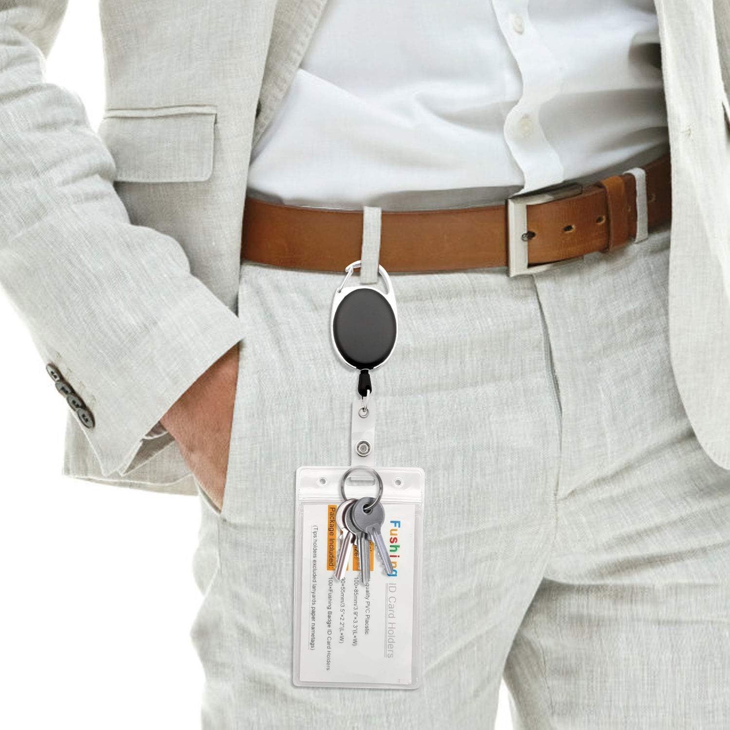 20Pcs Retractable ID Badge Holders ID Badge Reels with Clip Retractable Badge Holders or Oice Worker Doctor Nurse (Black) - Image 2