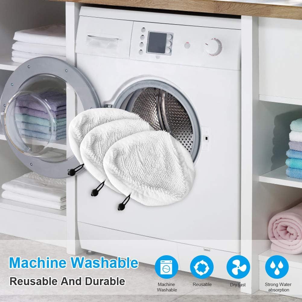 6Pcs Steam Mop Pads,Reusable Washable Microiber Steamer Cleaning Pads Replacement Pads Accessories or Steamboy X5 H2O H20 S302 S001 SKG 1500W Steam Mop - Image 5