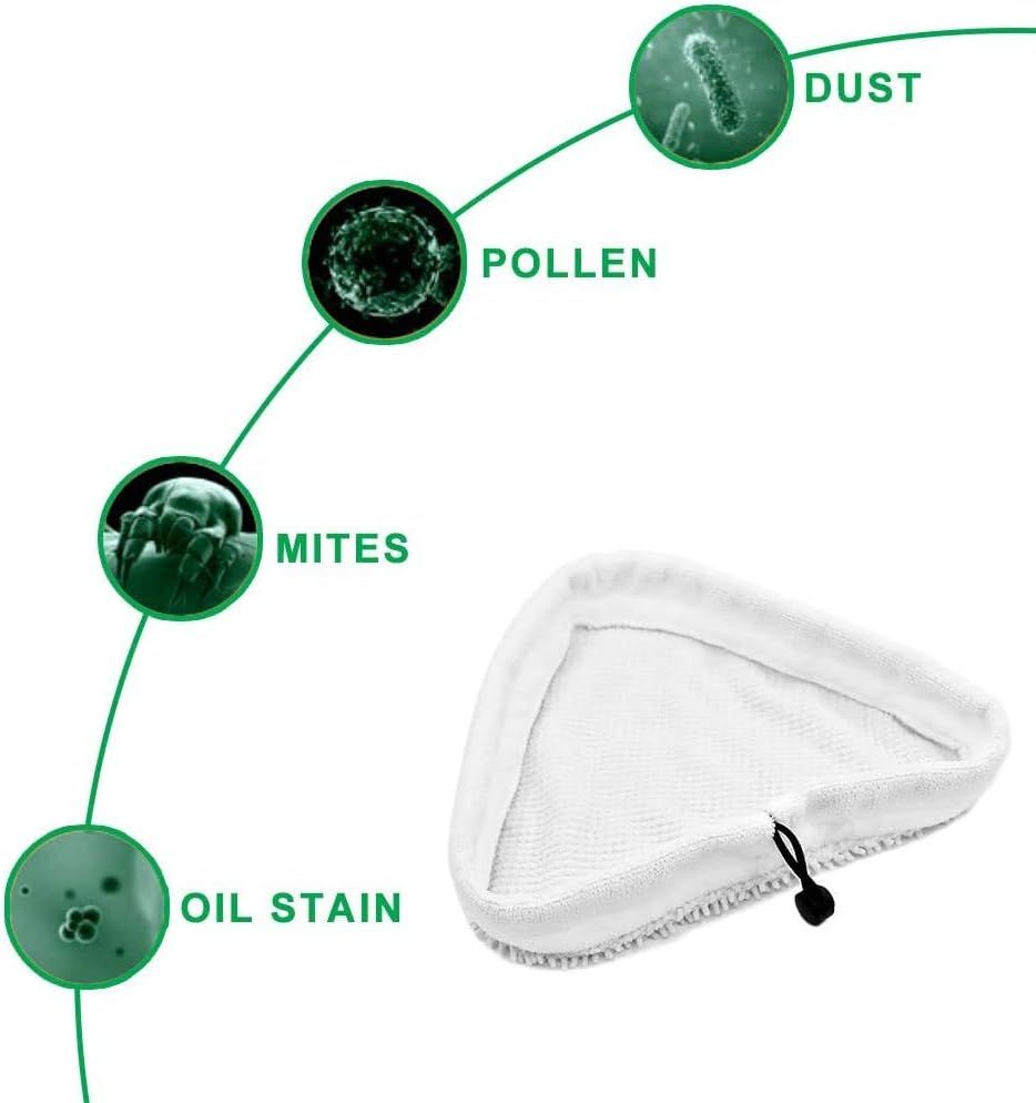 6Pcs Steam Mop Pads,Reusable Washable Microiber Steamer Cleaning Pads Replacement Pads Accessories or Steamboy X5 H2O H20 S302 S001 SKG 1500W Steam Mop - Image 6
