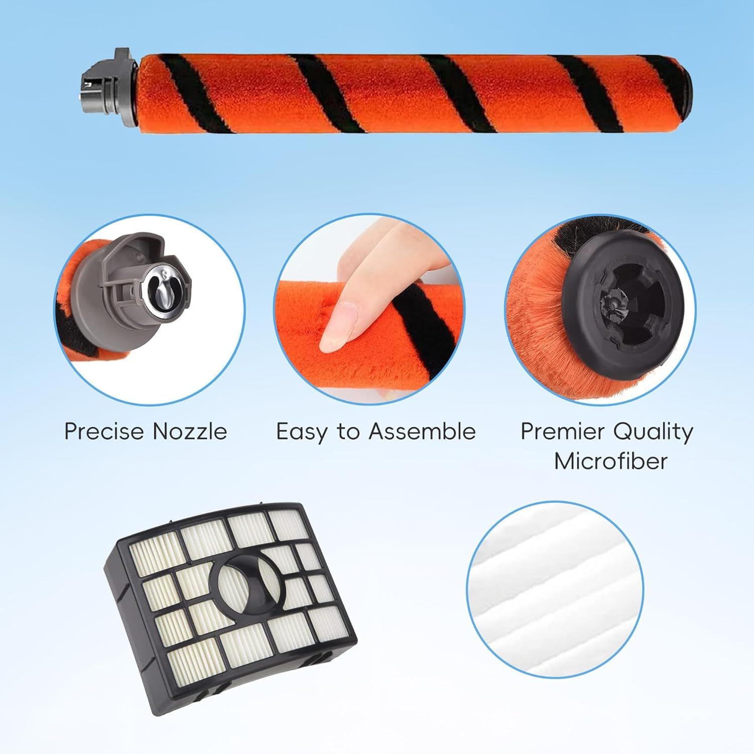 Replacement Brush Roll ilters Compatible with Shark Apex DuoClean AZ1000 AZ1002 AZ1003BRN AX950 AX951 AX952 NV830 NV831 NV835 ZU881 ZU885 Vacuum,Part # 1173T950,X650 and XH650 - Image 4