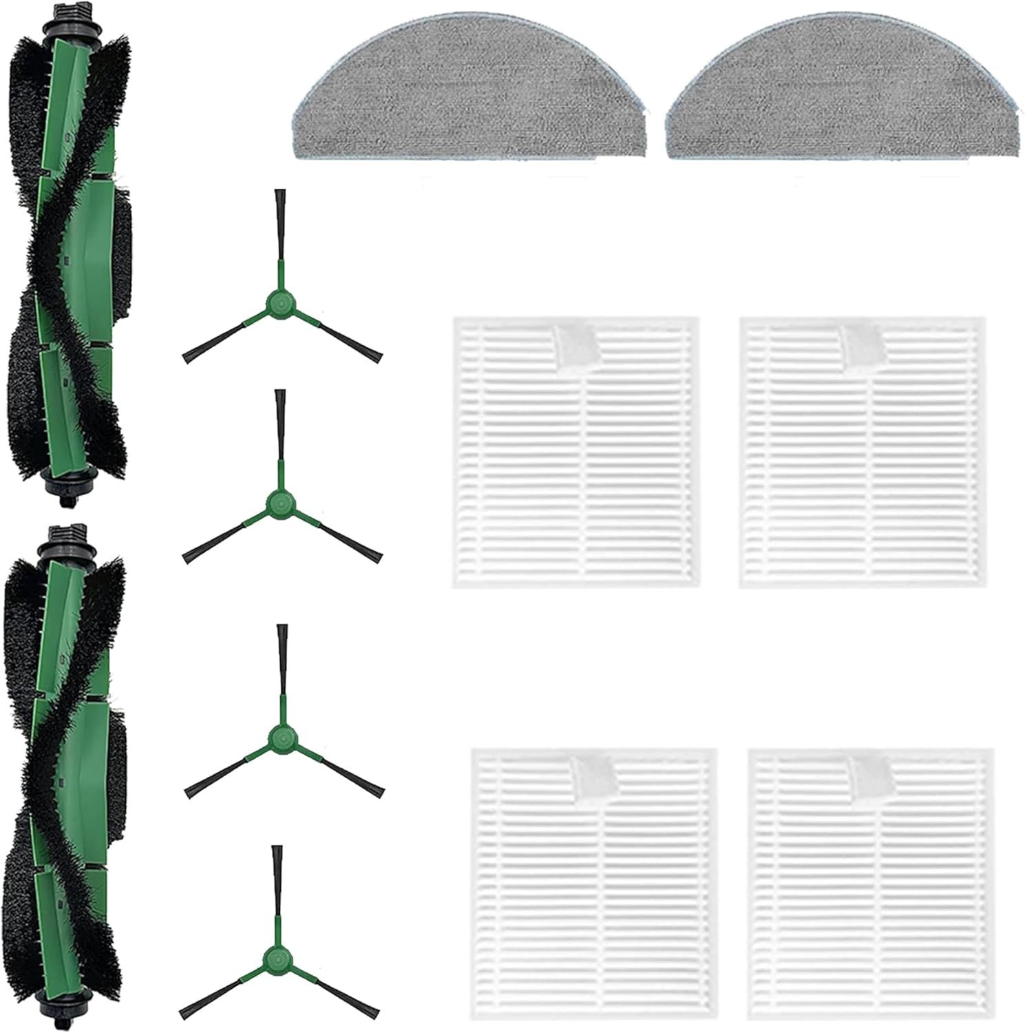 12 Pack Accessories Kit Compatible with iRobot Roomba Essential 100 Series 104 105 Combo Y0140 Y0110 Q011 Q0120 Q0520 Vacuum,1 Roller Brush＆ 4 Side Brushes＆4 ilters & 2 Mopping Pads Replacement Parts - Image 1