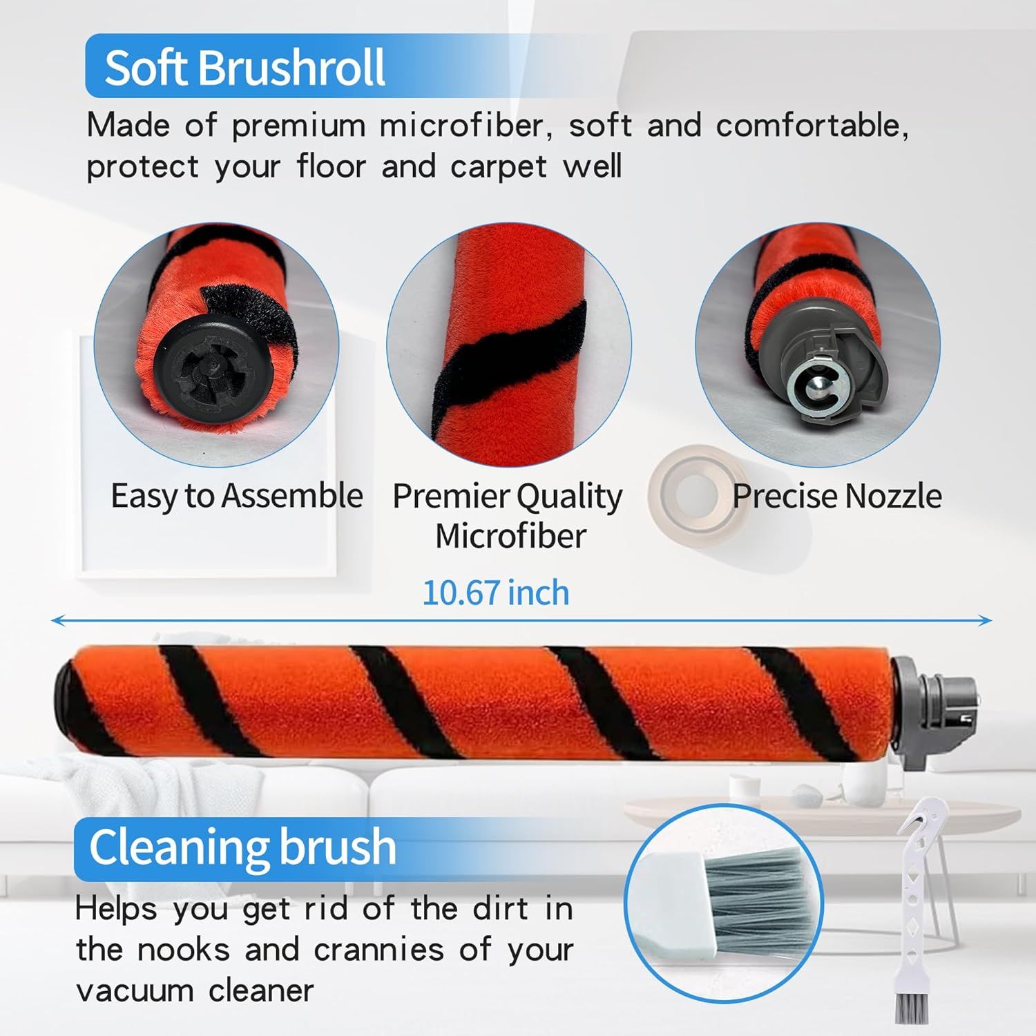 Hepa oam & elt ilter Brushroll Replacement Kit or Shark Rotator Proessional Lit-away DuoClean Vacuum ZU780 ZU782 ZU785, Replaces Part # 1395C831 & X500 & Xh500 - Image 2