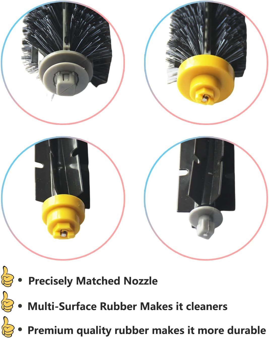Accessory Replacement Kit Bristle Beater & Side Brushes & Aero Vac ilters Compatible with iRobot Roomba 600 Series 585 595 614 618 620 630 650 660 680 685 690 692 694 695 Vacuum Parts - Image 4
