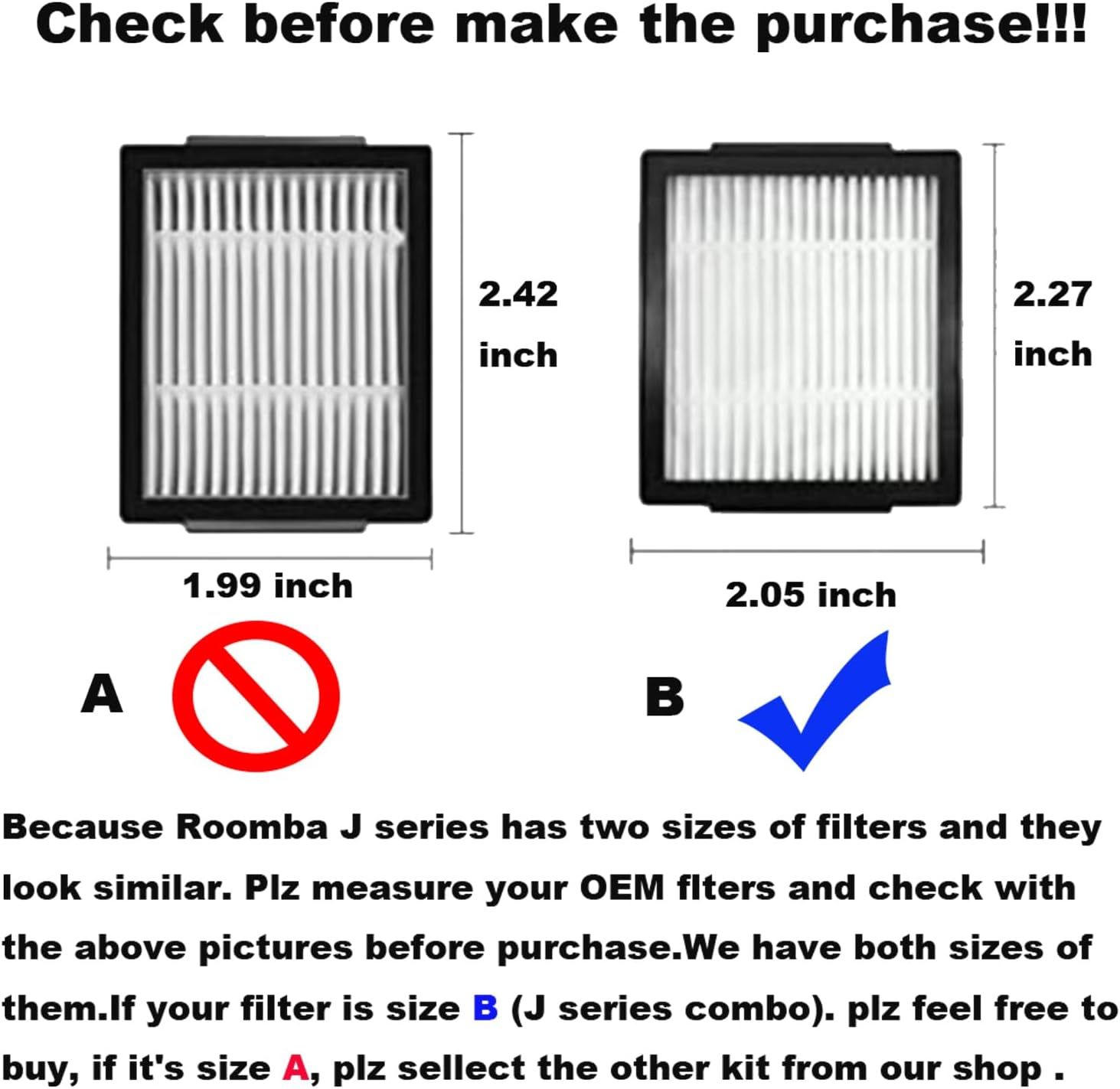 Replacement Parts Main Brushes HEPA ilters & Side Brushes Compatible with iRobot Roomba J7+ Combo, Combo J9+,Combo 10 MAX Vacuum Accessories - Image 2
