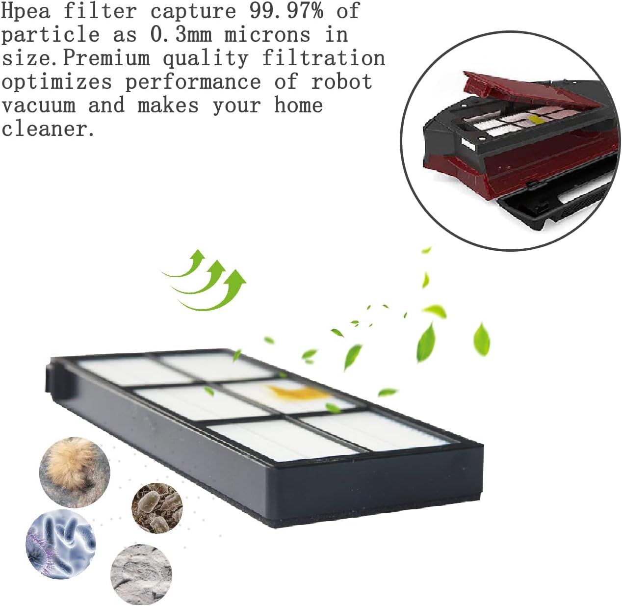 Extractor Roller Side Brushes & Hepa ilters Replenishment Kit Compatible with iRobot Roomba 800 900 Series 805 860 861 870 871 880 890 891 960 980 981 985 Vacuum Replacement Parts - Image 3