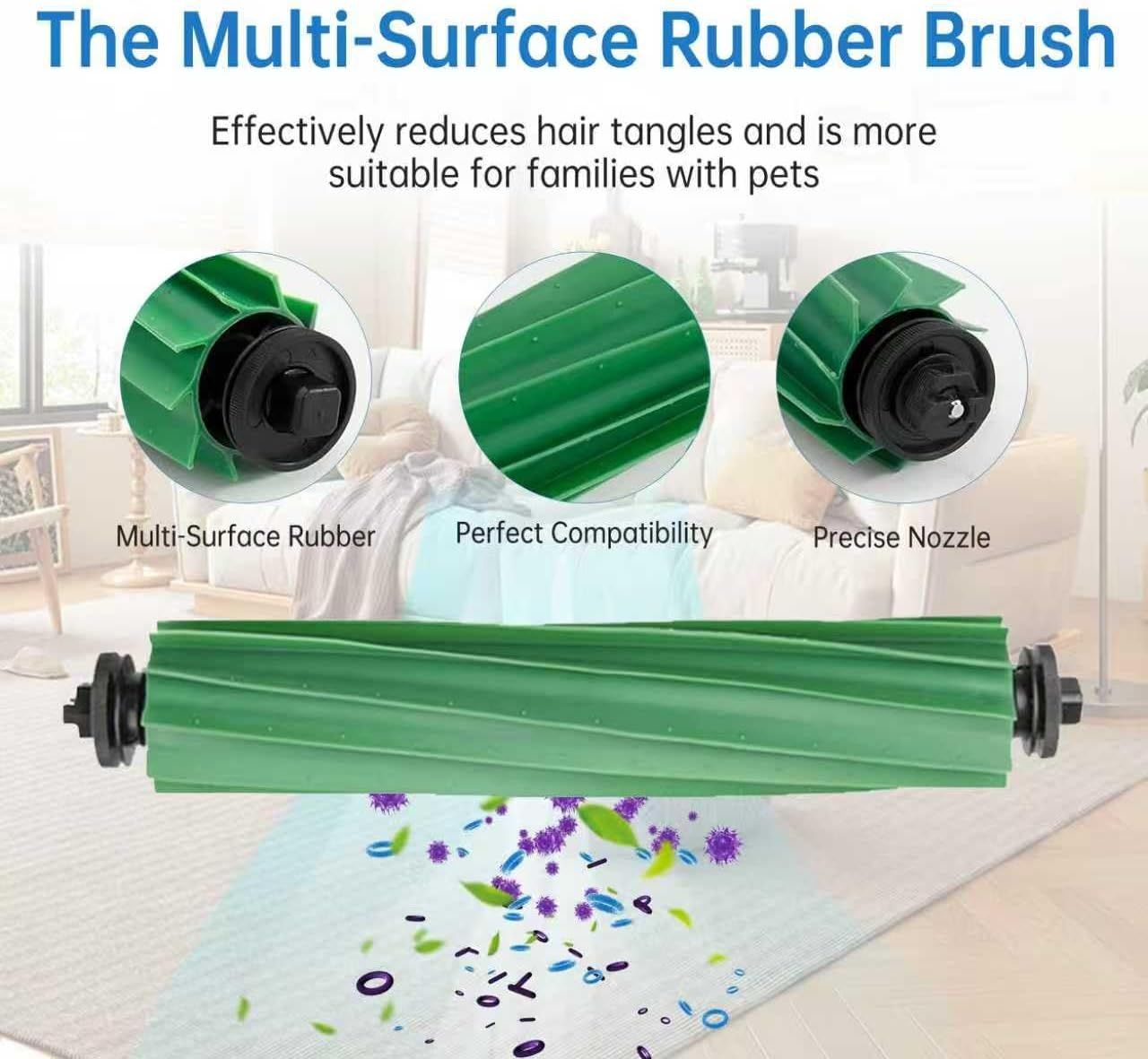 Replacement Parts Compatible with Combo 405/505, 24-Piece Set with 2 Roller Brushes, 6 Dust Bags, 6 Side Brushes, 6 ilters & 6 Mopping Pads - Image 2