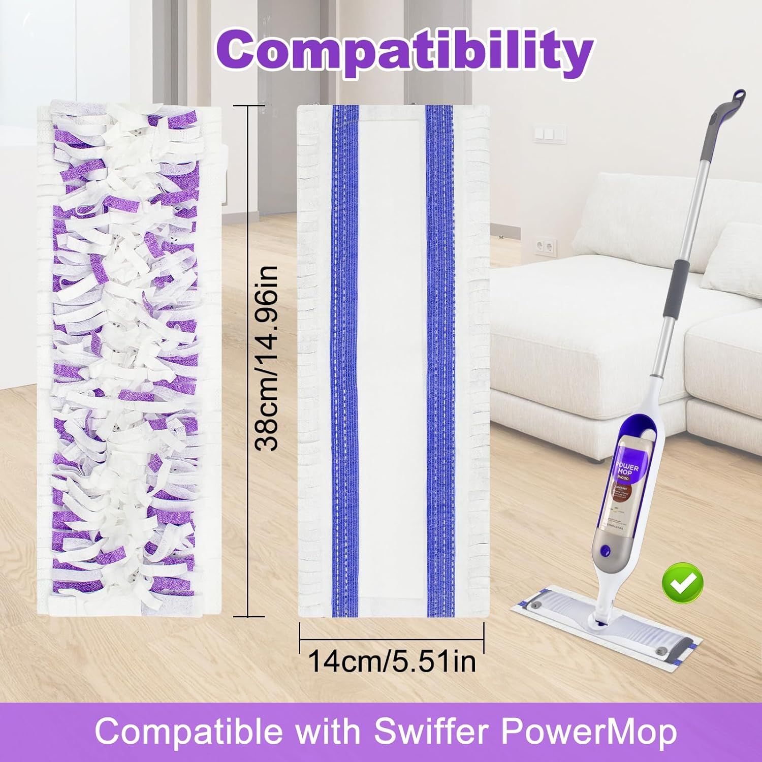 30 Pack Valuable Disposable Mopping Pad Reills Compatible with Swier PowerMop, Power Mop Reill Pads Replacements or Swier Power Mop Spray Mop Dry&Wet Pads Reills or Multi-Surace loor Clean - Image 4