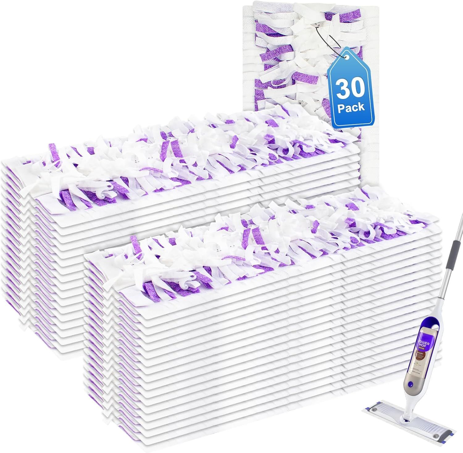 30 Pack Valuable Disposable Mopping Pad Reills Compatible with Swier PowerMop, Power Mop Reill Pads Replacements or Swier Power Mop Spray Mop Dry&Wet Pads Reills or Multi-Surace loor Clean - Image 8