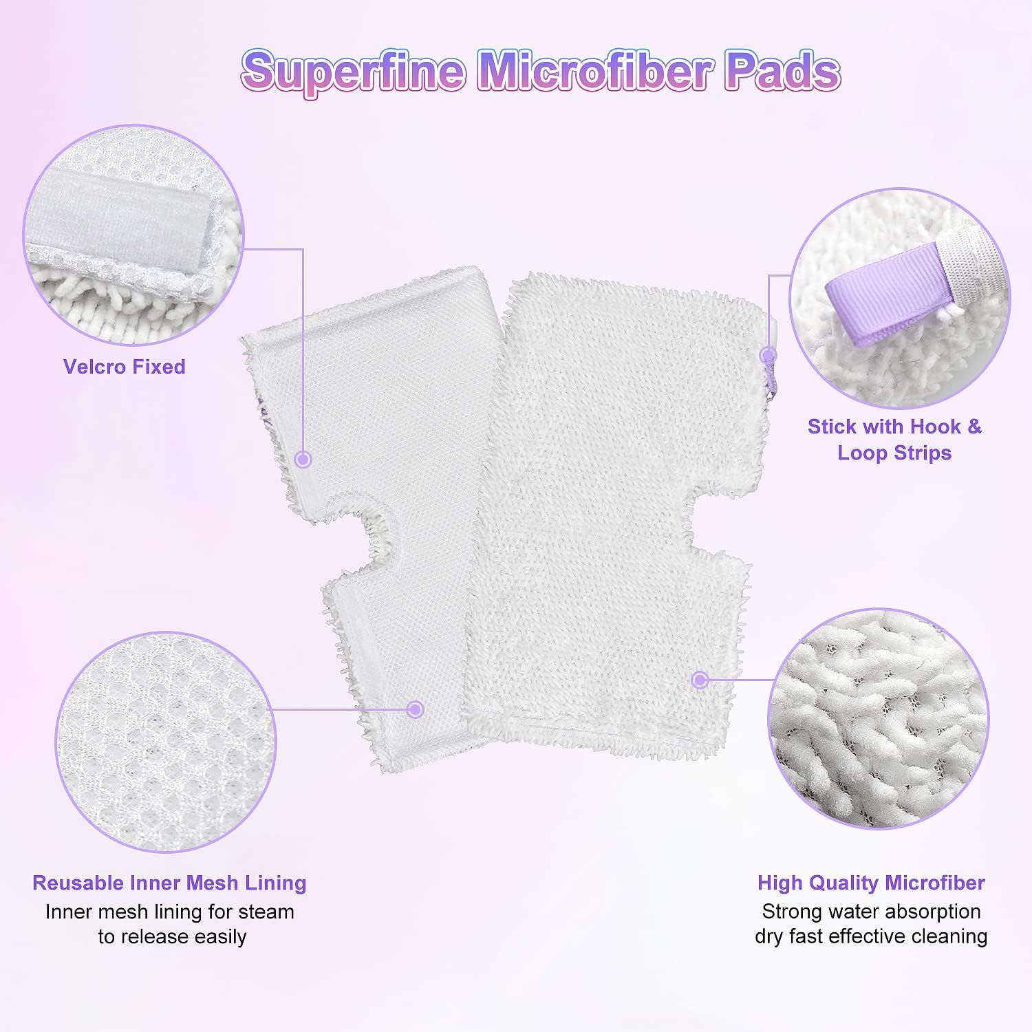 6 Pack Microiber Steam Mop Replacement Pads or Shark Steam Mops S3500 Series S3501 S3601 S3550 S3901 SE450 S3801CO S3601D S2901 S2902 Steam Pocket Mop Pads loor Cleaning Reusable or Shark Mop Pads - Image 4
