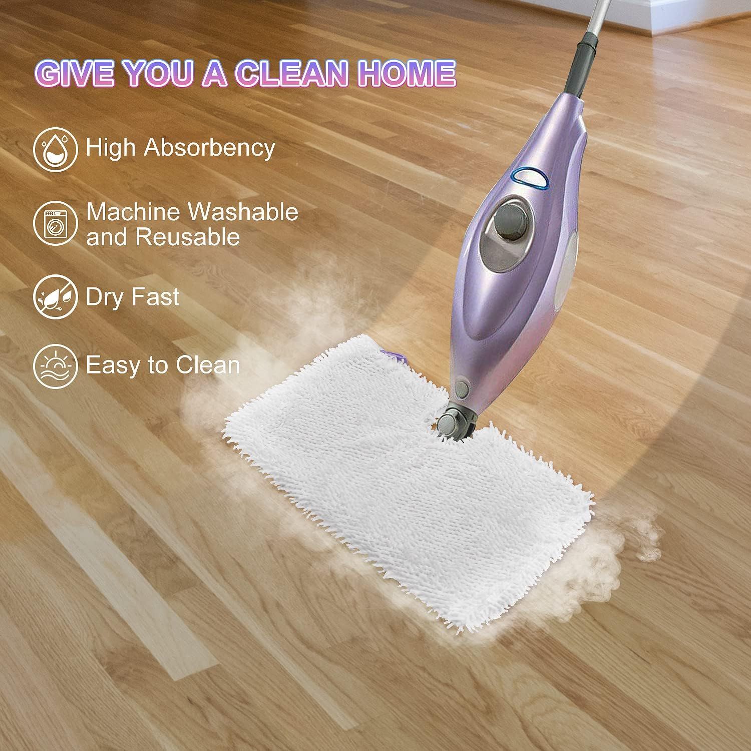 6 Pack Microiber Steam Mop Replacement Pads or Shark Steam Mops S3500 Series S3501 S3601 S3550 S3901 SE450 S3801CO S3601D S2901 S2902 Steam Pocket Mop Pads loor Cleaning Reusable or Shark Mop Pads - Image 6
