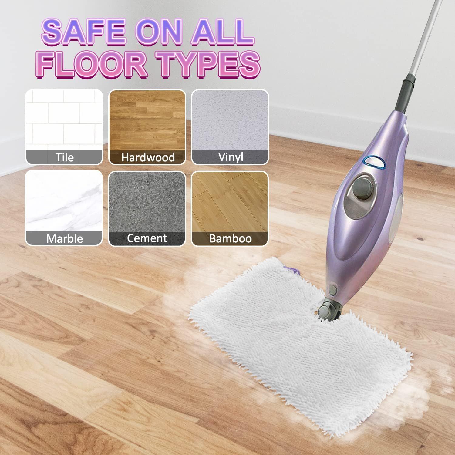 6 Pack Microiber Steam Mop Replacement Pads or Shark Steam Mops S3500 Series S3501 S3601 S3550 S3901 SE450 S3801CO S3601D S2901 S2902 Steam Pocket Mop Pads loor Cleaning Reusable or Shark Mop Pads - Image 7