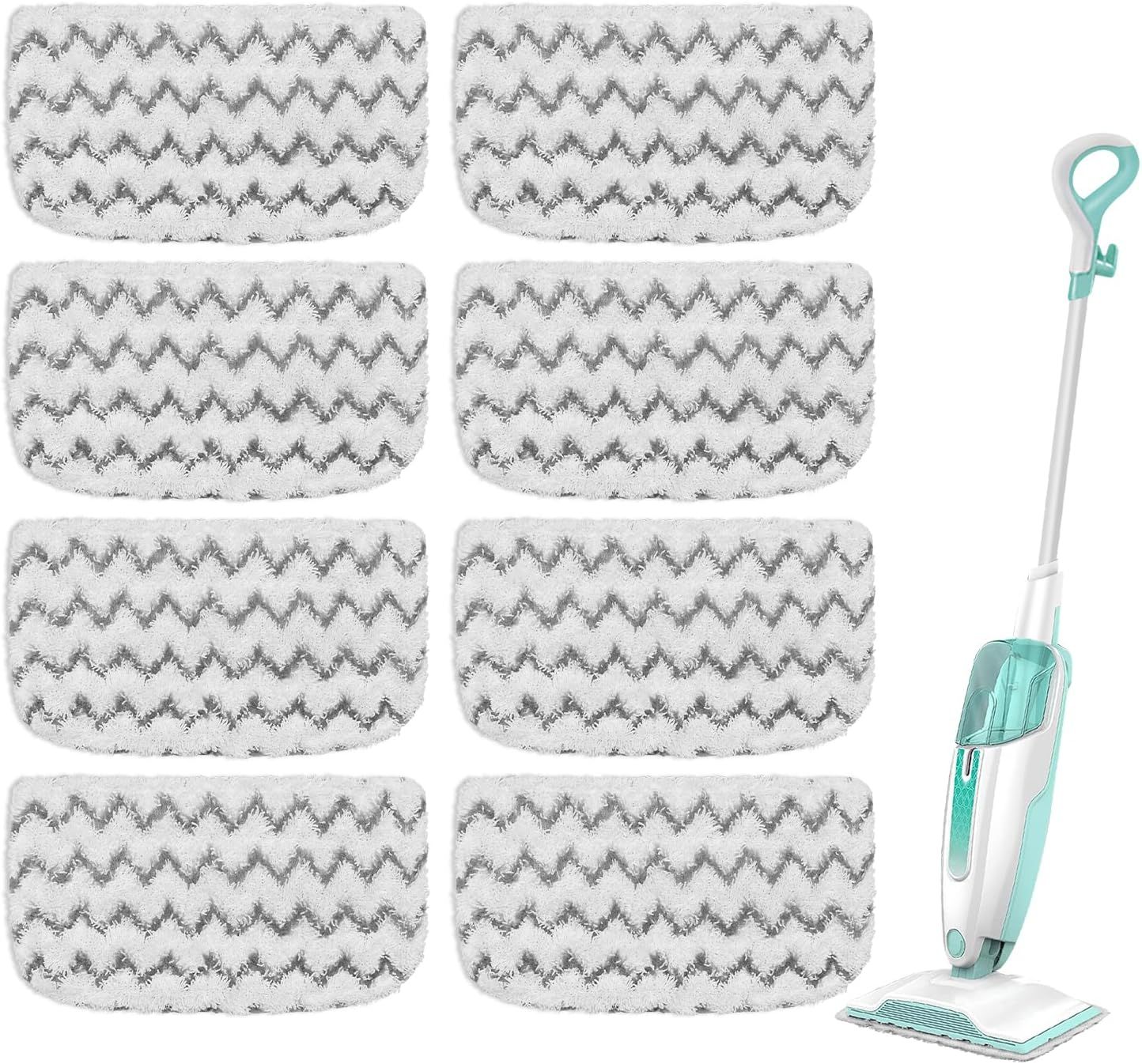 8 Pack Microiber Steam Mop Replacement Pads or Shark Steam Mop S1000, S1000A, S1000C, S1000WM, S1001C Dirt Grip Steam Mop Pads, Washable & Reusable Microiber Mop Pads or All loor Clean - Image 1