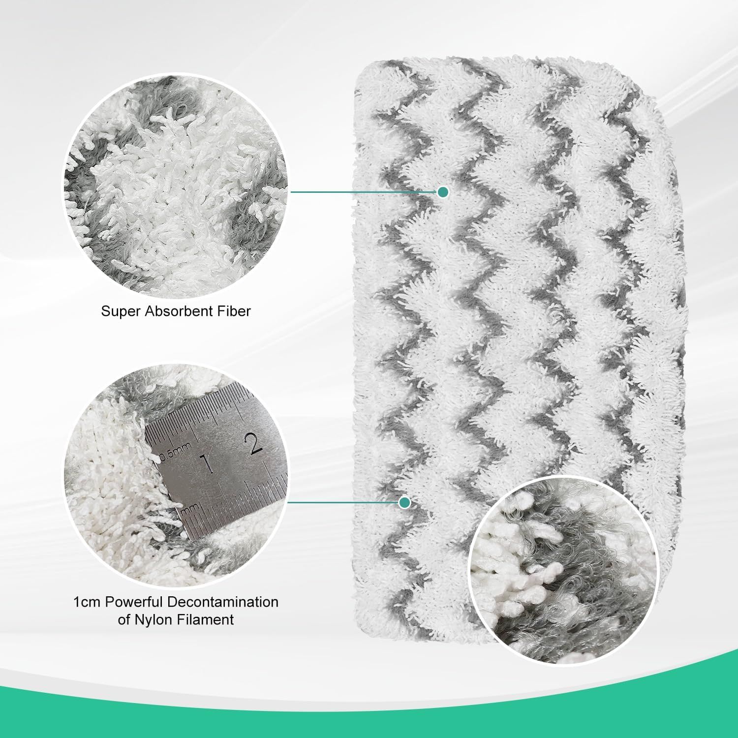 8 Pack Microiber Steam Mop Replacement Pads or Shark Steam Mop S1000, S1000A, S1000C, S1000WM, S1001C Dirt Grip Steam Mop Pads, Washable & Reusable Microiber Mop Pads or All loor Clean - Image 3