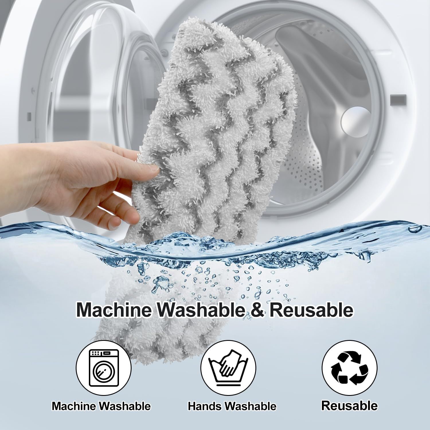 8 Pack Microiber Steam Mop Replacement Pads or Shark Steam Mop S1000, S1000A, S1000C, S1000WM, S1001C Dirt Grip Steam Mop Pads, Washable & Reusable Microiber Mop Pads or All loor Clean - Image 7