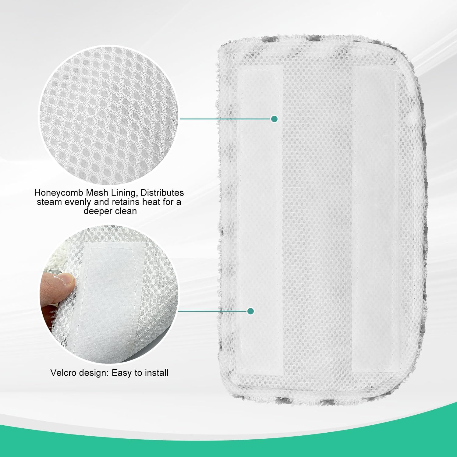 8 Pack Microiber Steam Mop Replacement Pads or Shark Steam Mop S1000, S1000A, S1000C, S1000WM, S1001C Dirt Grip Steam Mop Pads, Washable & Reusable Microiber Mop Pads or All loor Clean - Image 8