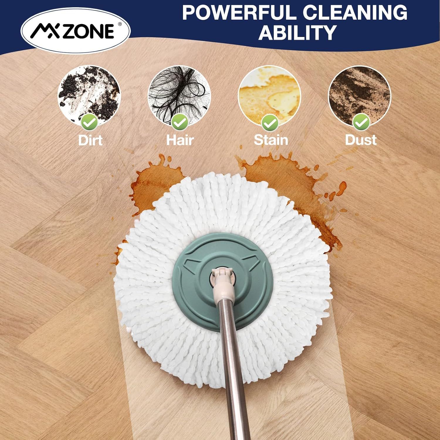 Spin Mop Replacement Head 5 Pack Magic Mop Reill or Hurricane 360° Systems, Microiber Spin Mop Head, Round Shape Standard Universal Size - Image 4