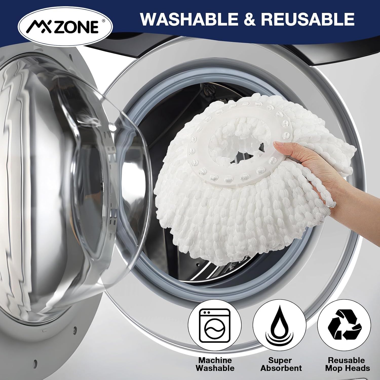 Spin Mop Replacement Head 5 Pack Magic Mop Reill or Hurricane 360° Systems, Microiber Spin Mop Head, Round Shape Standard Universal Size - Image 7