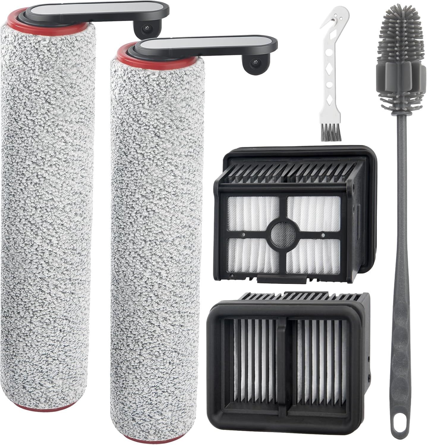 H12 Pro Roller Brush Replacement and HEPA ilter or Dreame H12 Pro, H12 Dual, G10 Pro Cordless Wet Dry Vacuum Cleaner, 2 Brush Rollers, 2 HEPA ilters, 1 Water Tank Brush, 1 Cleaning Brush - Image 1