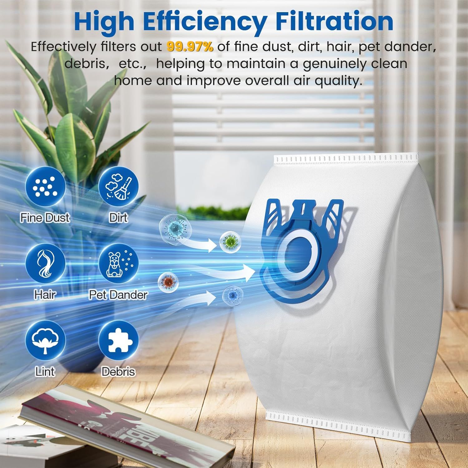 20 Pack 3D Airclean GN Vacuum Bags Compatible with Miele Classic C1, Complete C1, Complete C2, Complete C3, S227 S240, S270, S400, S2, S5, S8 Series Canister Vacuum Cleaner - Image 5