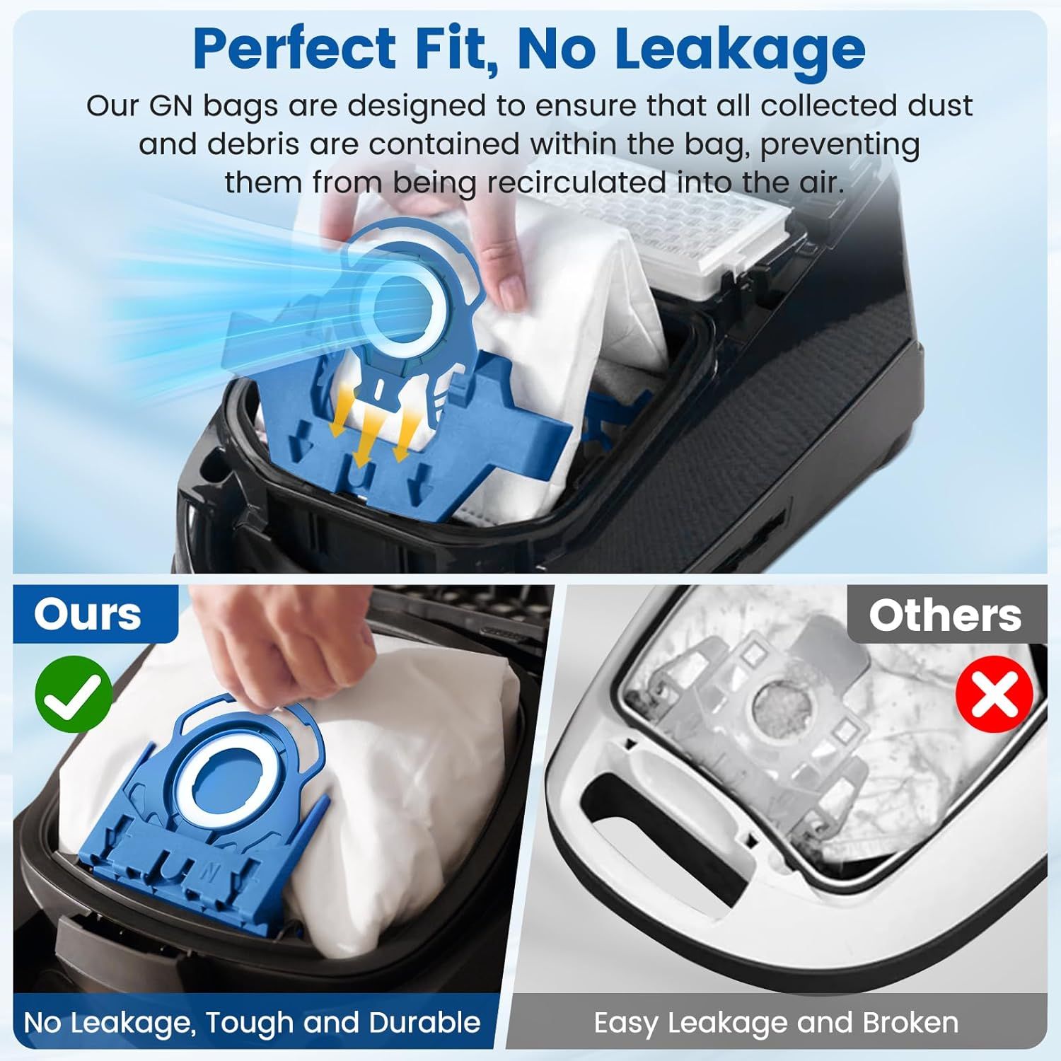 20 Pack 3D Airclean GN Vacuum Bags Compatible with Miele Classic C1, Complete C1, Complete C2, Complete C3, S227 S240, S270, S400, S2, S5, S8 Series Canister Vacuum Cleaner - Image 7