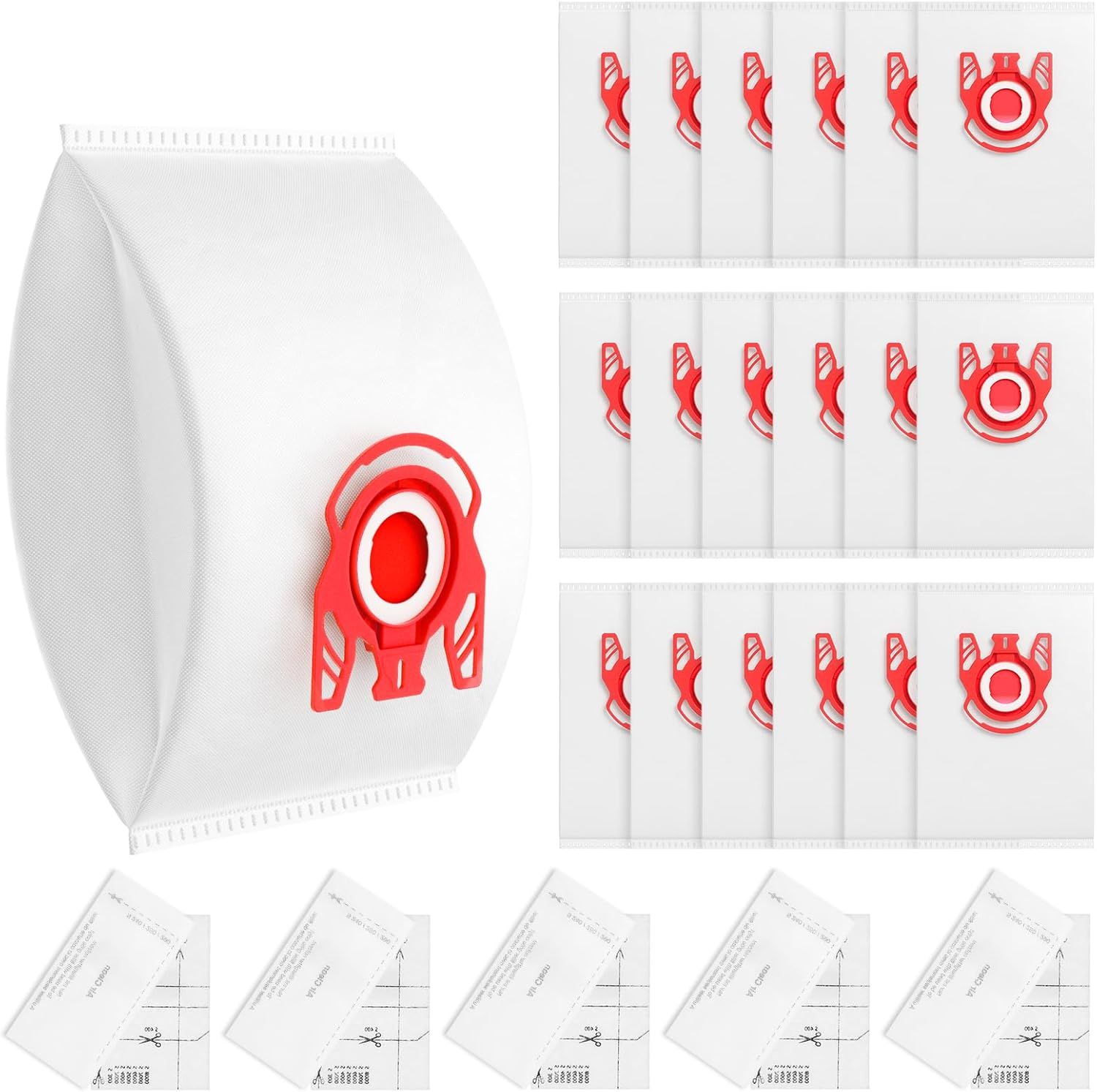 20 Pack 3D Airclean JM Vacuum Cleaner Bags Compatible with Miele JM Vacuum Cleaner, Compact C1, Compact C2, Complete C1, S241, S290, S300i, S500, S700, S4, S6 Series, Replaces Part 10123220 - Image 1