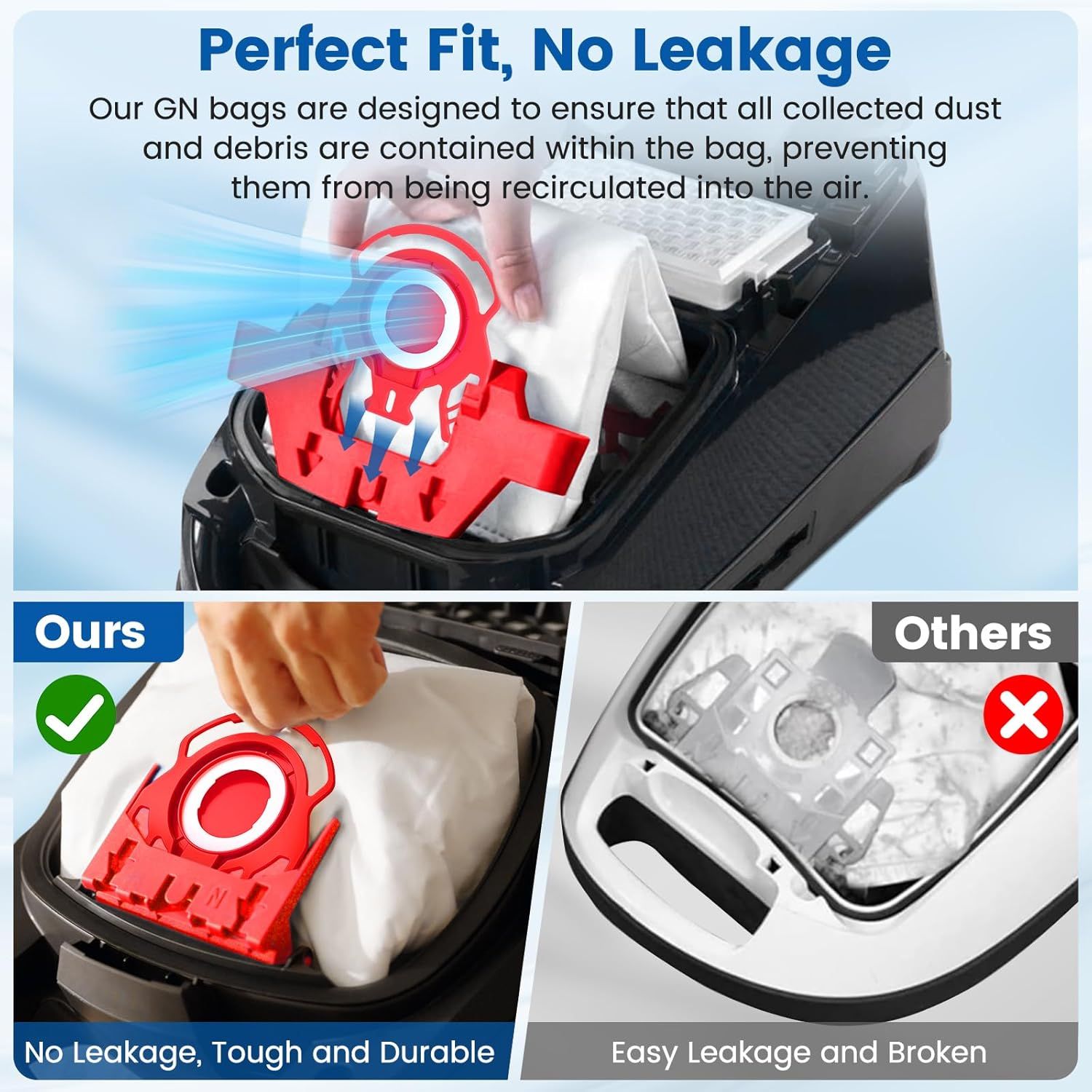 20 Pack 3D Airclean JM Vacuum Cleaner Bags Compatible with Miele JM Vacuum Cleaner, Compact C1, Compact C2, Complete C1, S241, S290, S300i, S500, S700, S4, S6 Series, Replaces Part 10123220 - Image 7