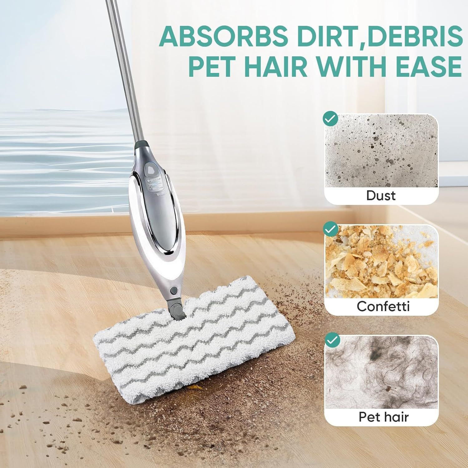 4 Pack S3501 S3601 Steam Pocket Mop Pads or Shark S3500 Series S3501 S3601 S3550 S3901 SE450 S3801CO S3601D S2901 S2902 Steam Mop Pads Washable - Image 5