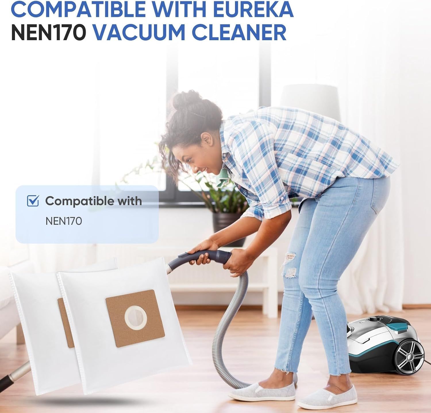 20 Pack NEN170 vacuum bags or Eureka vacuum cleaner,Specialized Compatible with NEN170 bagged canister vacuum cleaner - Image 3