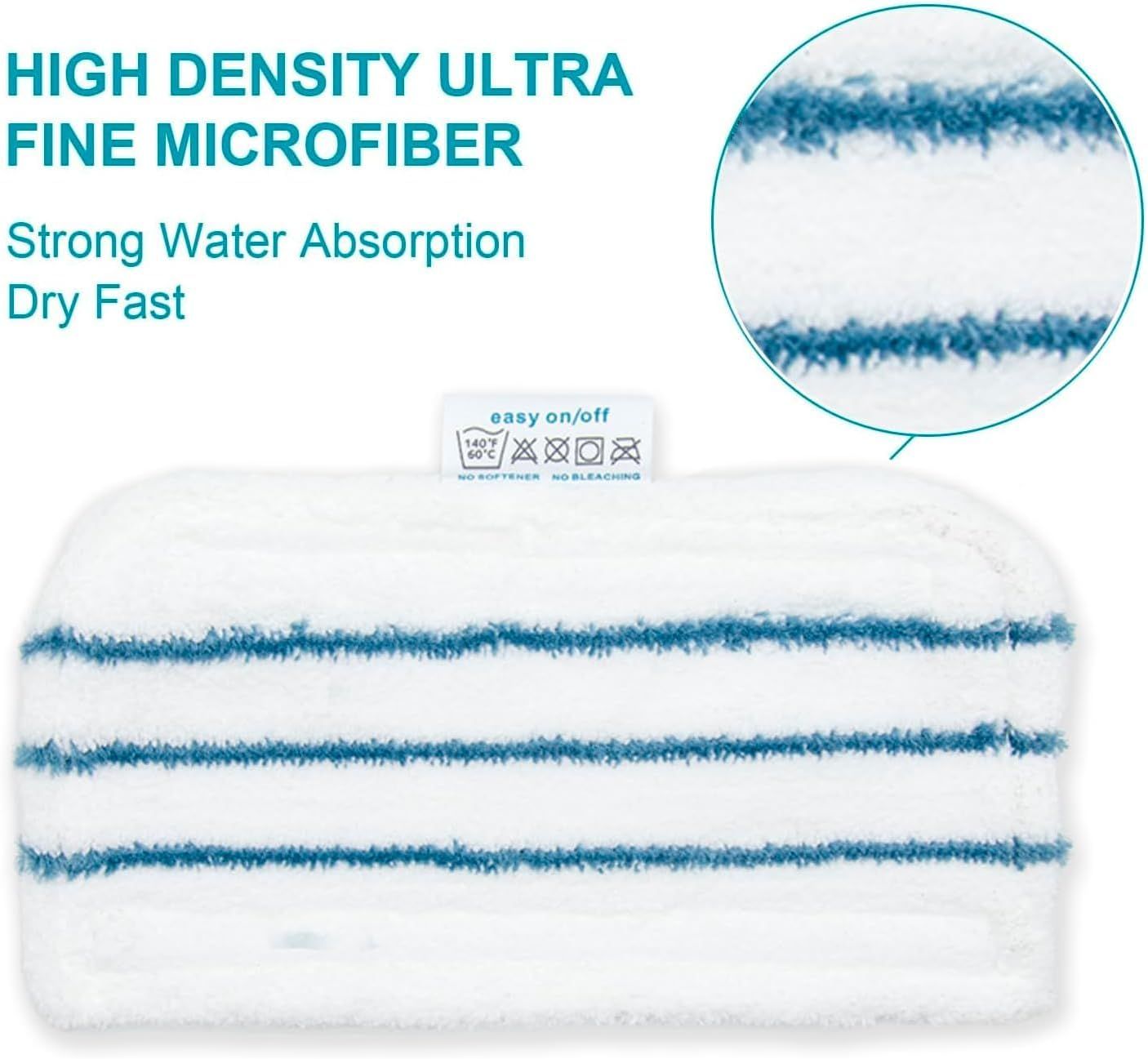 8 Pack SMP20 Washable Steam Mop Pads Compatible with Black+Decker Steam Mop SM1600, SM1610, SM1620, HSM13E1, HSMC1300X, HSMC1321, HSMC1361SG - Image 2