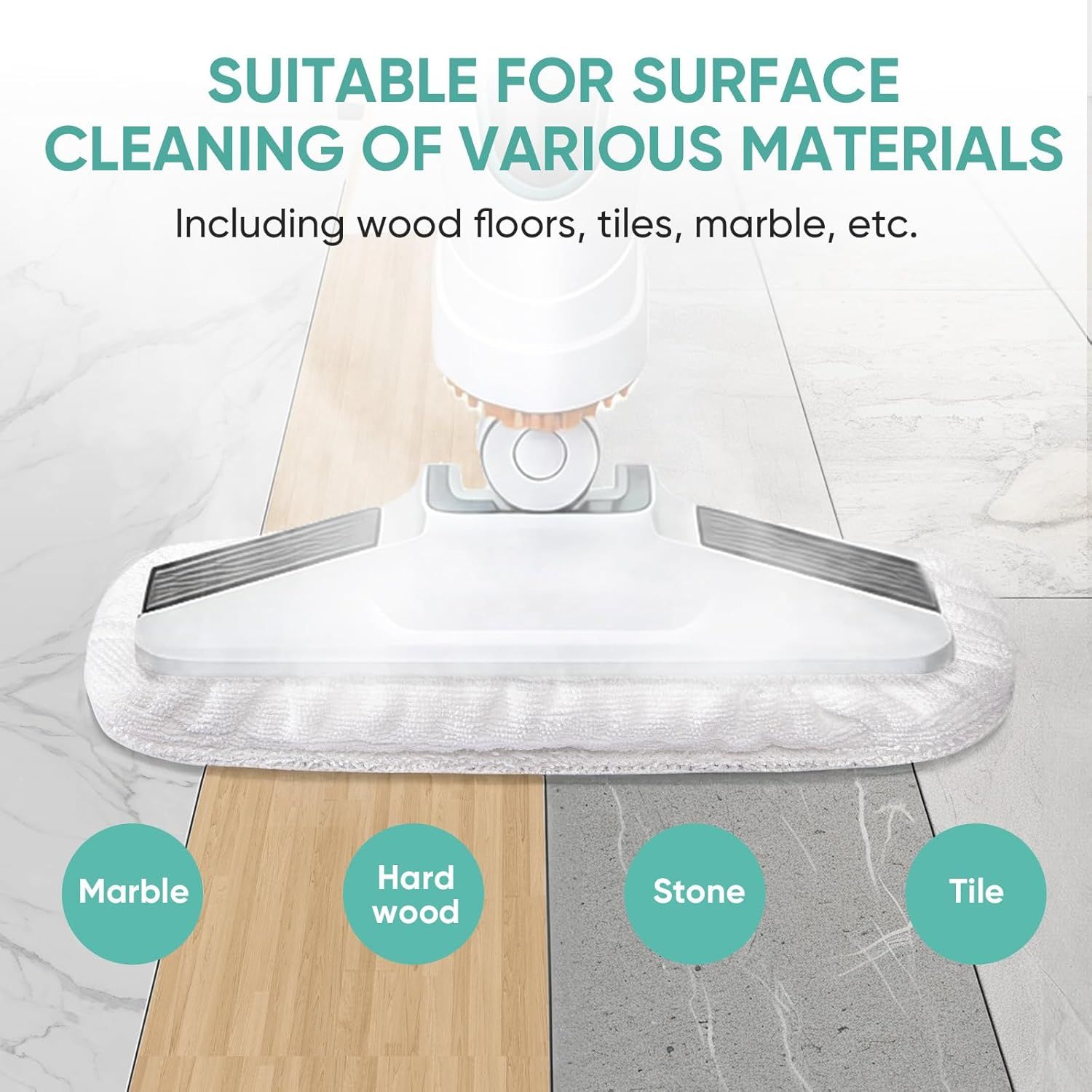 6 Pack SMP01 Microiber & Washable Steam Mop Pads Compatible with Kenmore SM2060 S200 Series loor Cleaning Steam Mop (White) - Image 6