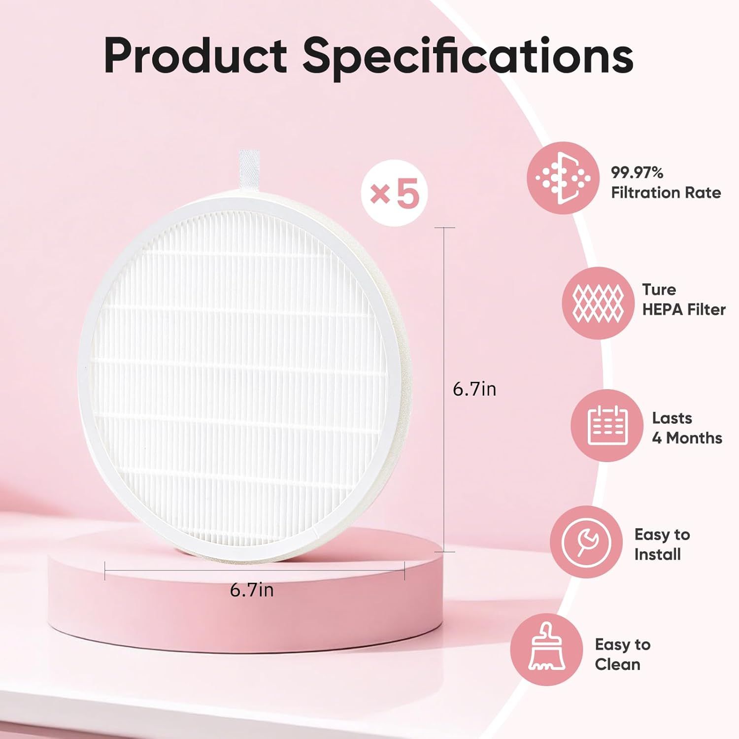 5 Pack Nail Dust Collector ilters Compatible with Melody Susie Dust Collector, Models SPro/ XC320J, ilters 99% o Nail Dust, Reusable & Easy to Clean - Image 2