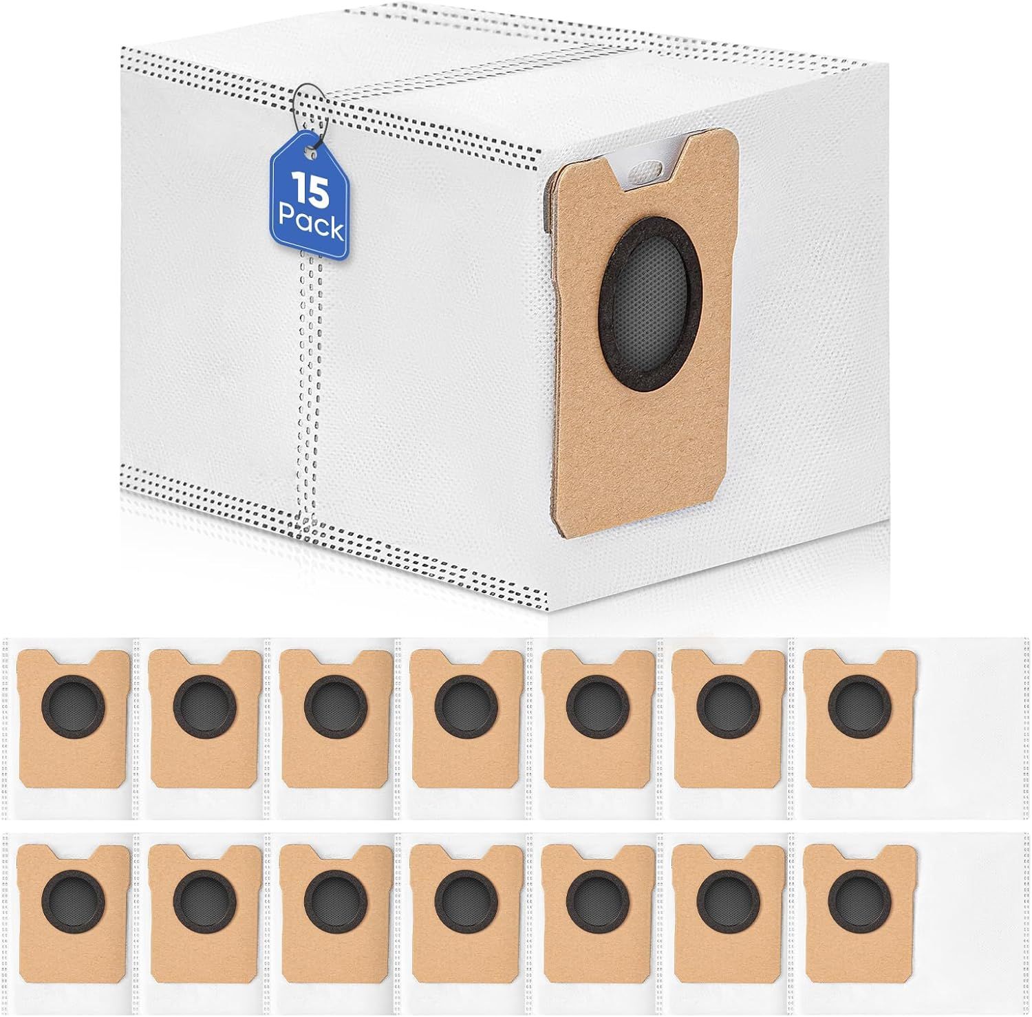 15 Pack Omni C20 Dust Bags or Euy C20 C10 Compatible with Euy Robot Vacuum Omni C20 C10, Vacuum Bags Large Capacity Accessories with 4-Layer Replacement Bags - Image 1