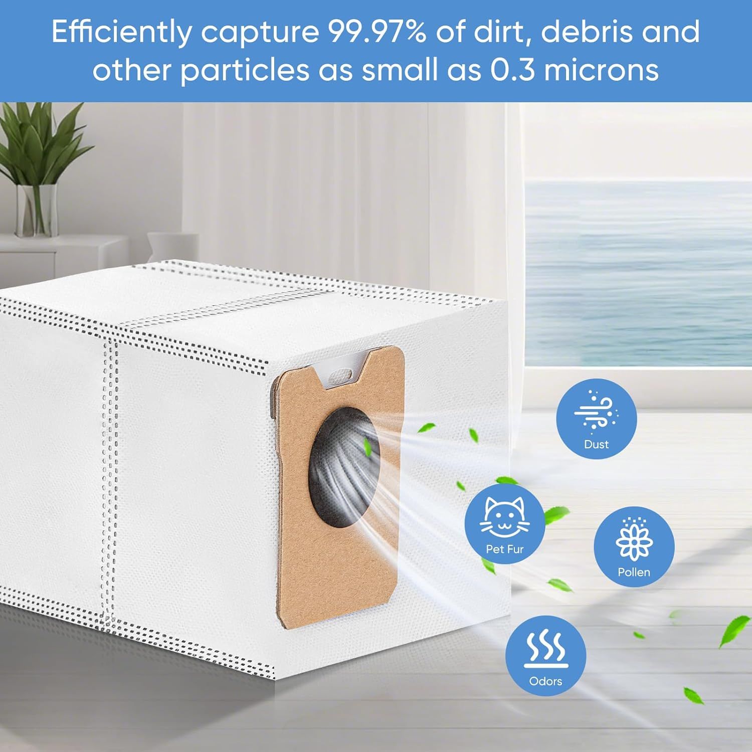 15 Pack Omni C20 Dust Bags or Euy C20 C10 Compatible with Euy Robot Vacuum Omni C20 C10, Vacuum Bags Large Capacity Accessories with 4-Layer Replacement Bags - Image 6